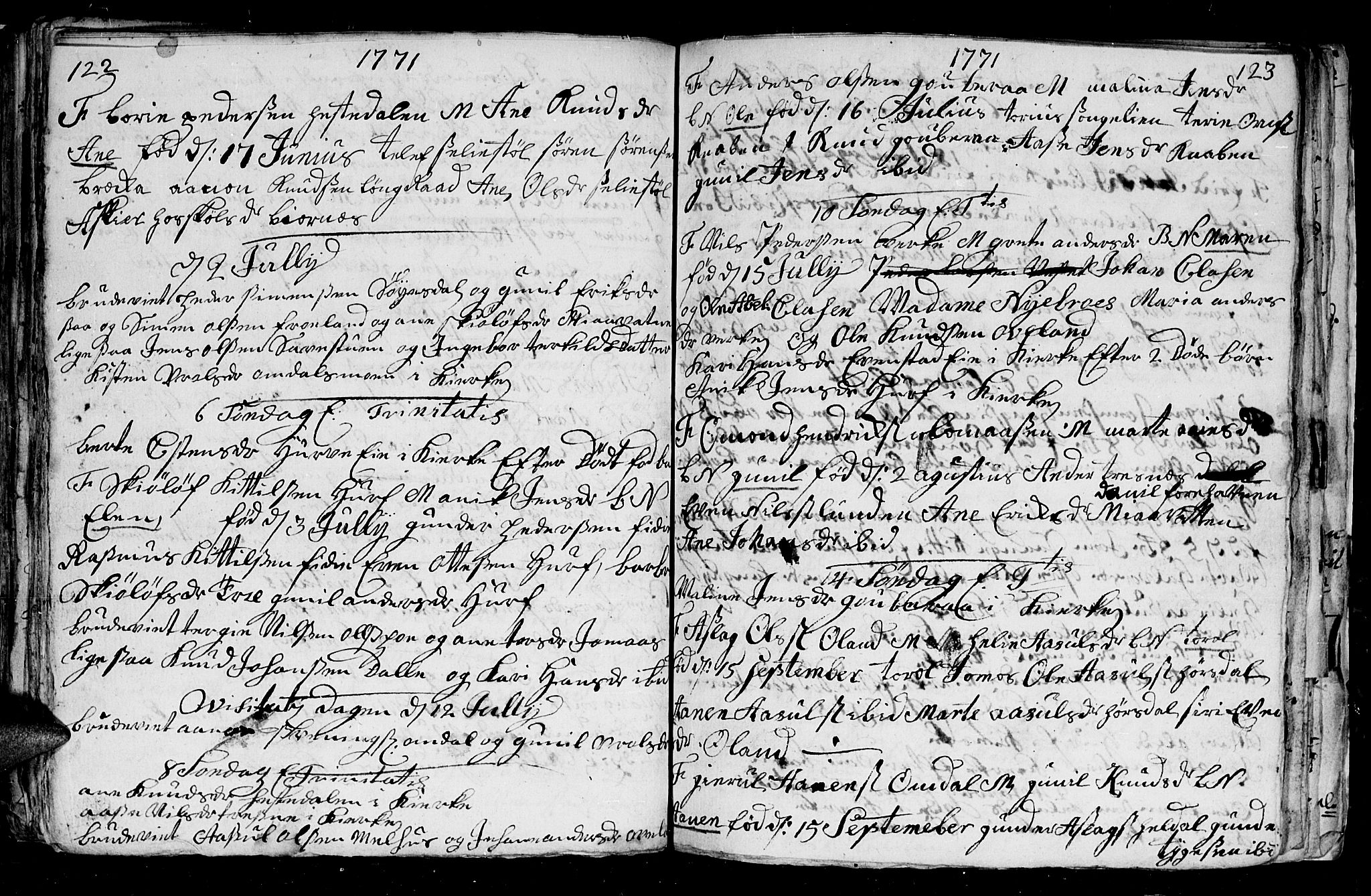 Froland sokneprestkontor, AV/SAK-1111-0013/F/Fb/L0003: Parish register (copy) no. B 3, 1759-1776, p. 122-123