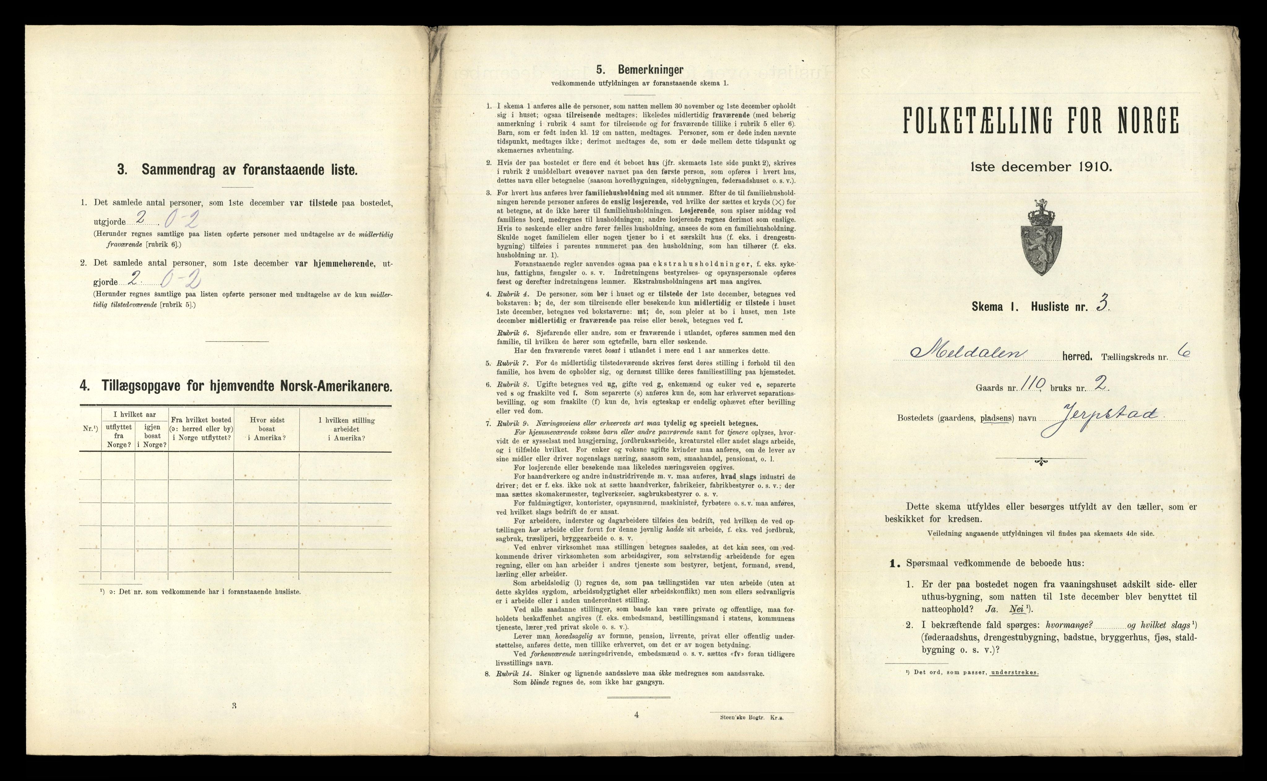 RA, 1910 census for Meldal, 1910, p. 677