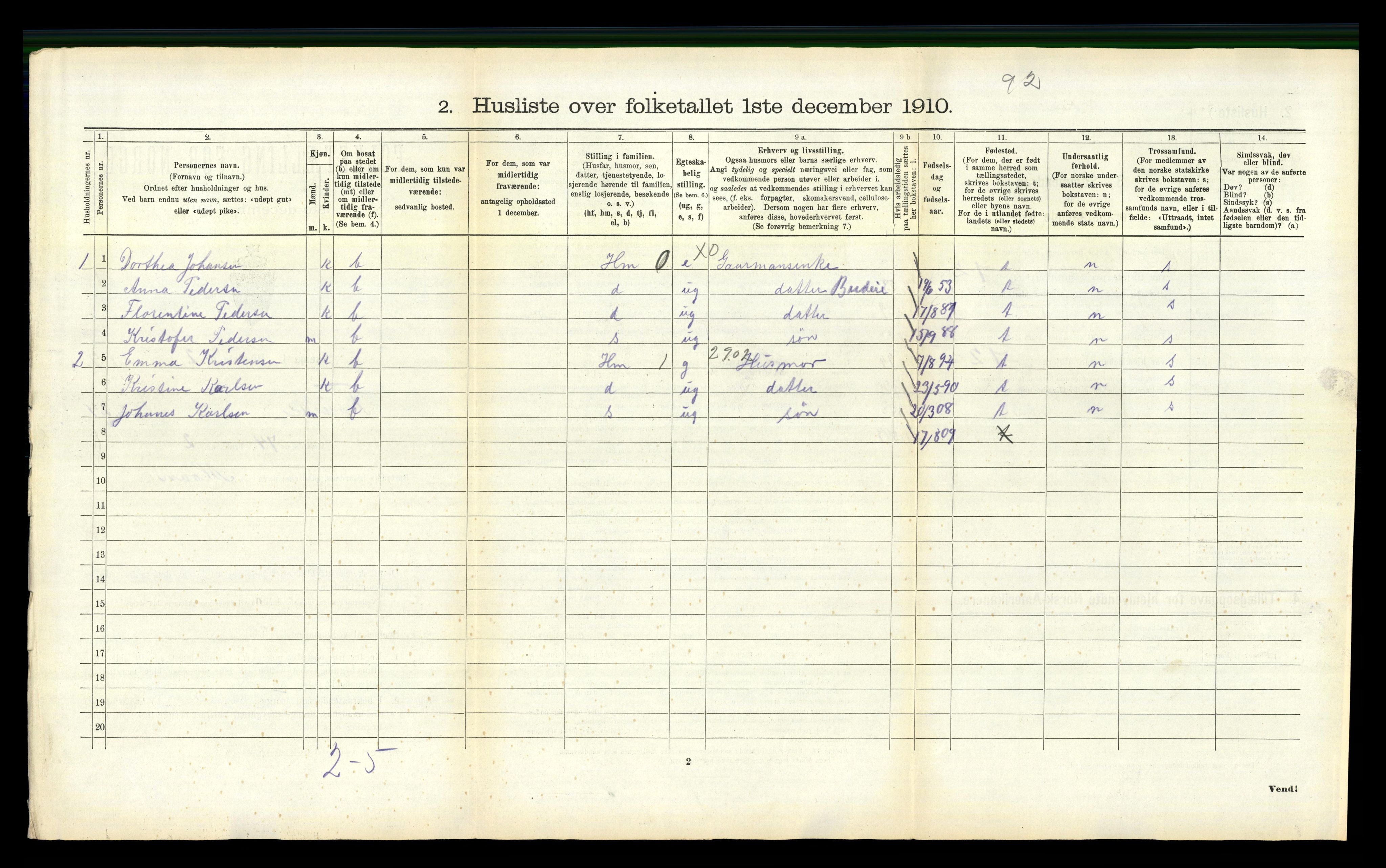 RA, 1910 census for Fauske, 1910, p. 1649