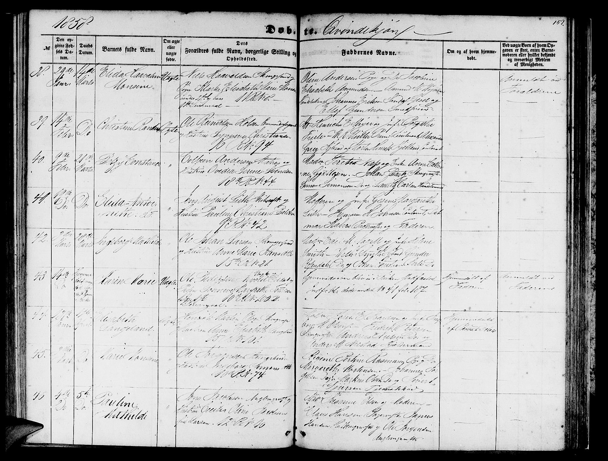 Domkirken sokneprestembete, SAB/A-74801/H/Hab/L0011: Parish register (copy) no. B 4, 1856-1862, p. 157