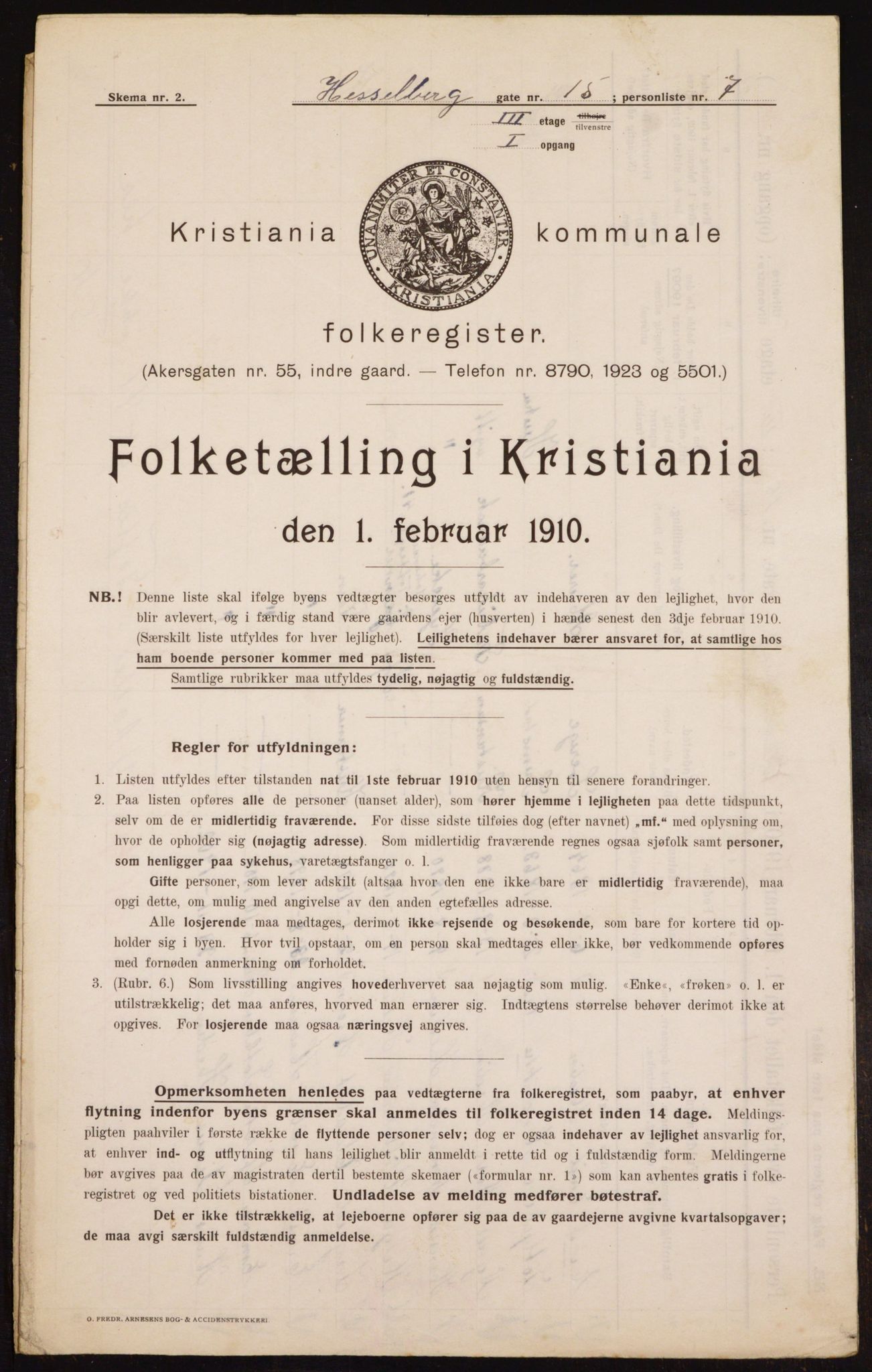 OBA, Municipal Census 1910 for Kristiania, 1910, p. 39394