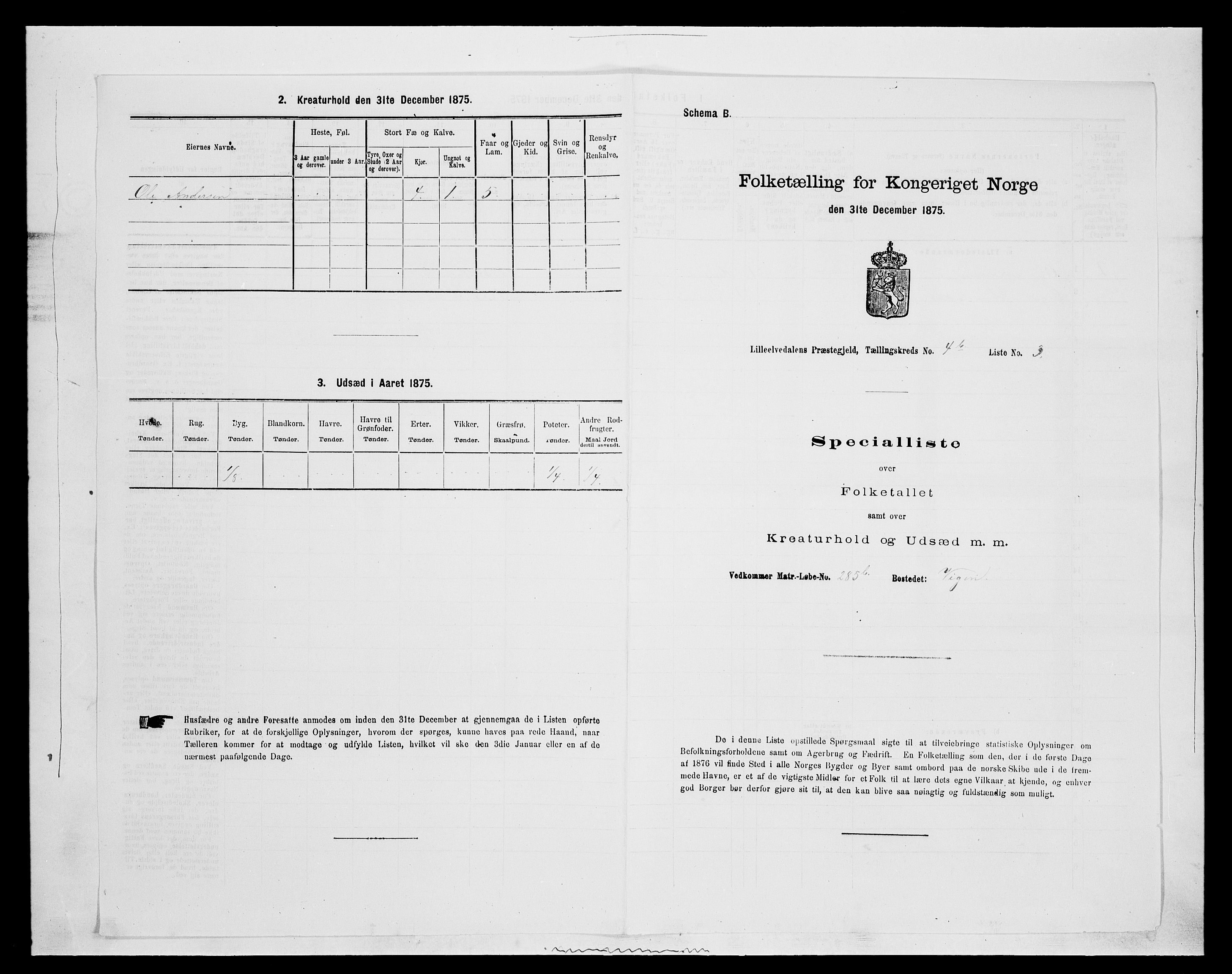 SAH, 1875 census for 0438P Lille Elvedalen, 1875, p. 364