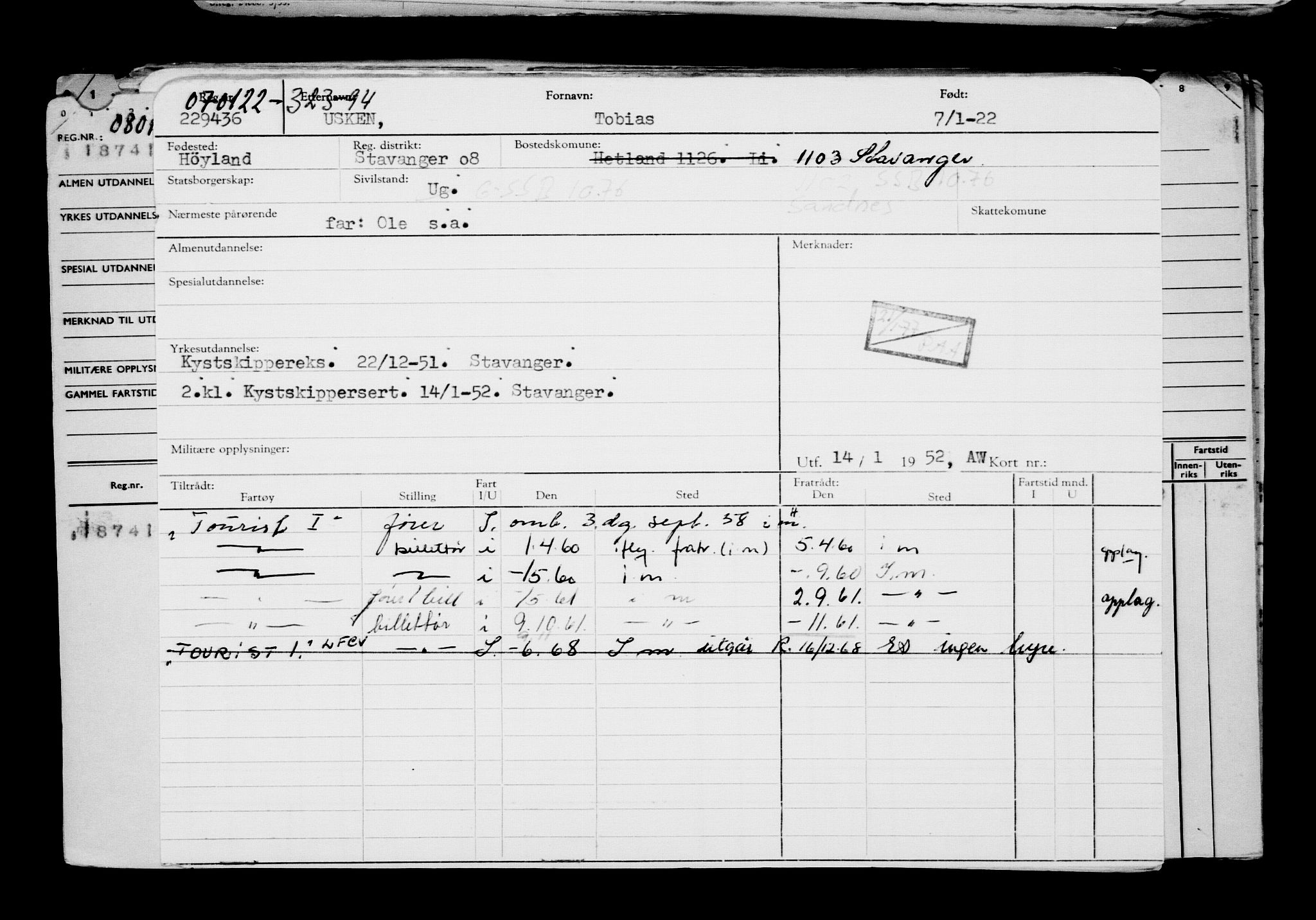 Direktoratet for sjømenn, AV/RA-S-3545/G/Gb/L0201: Hovedkort, 1921-1922, p. 579