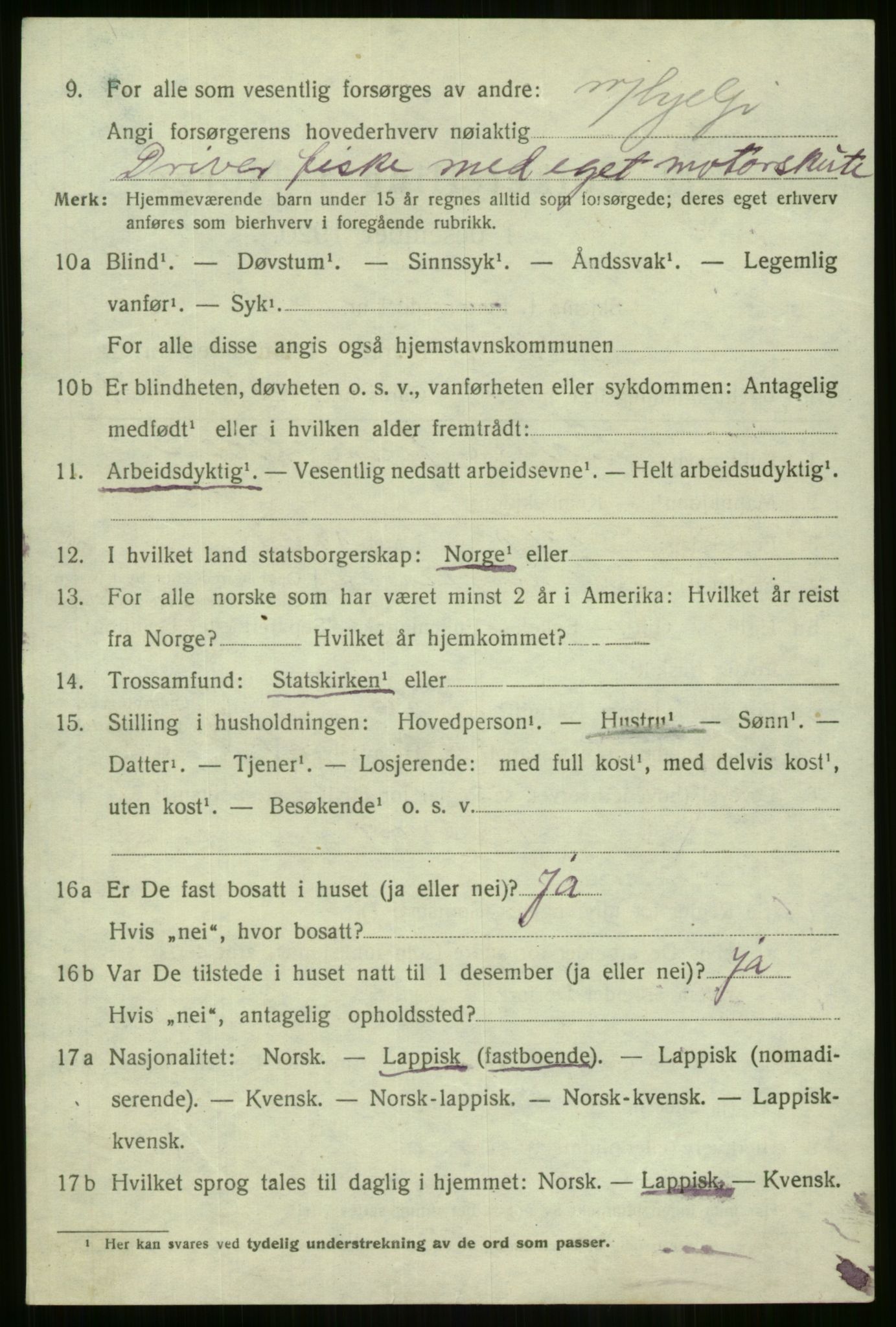 SATØ, 1920 census for Sørfjord, 1920, p. 1843