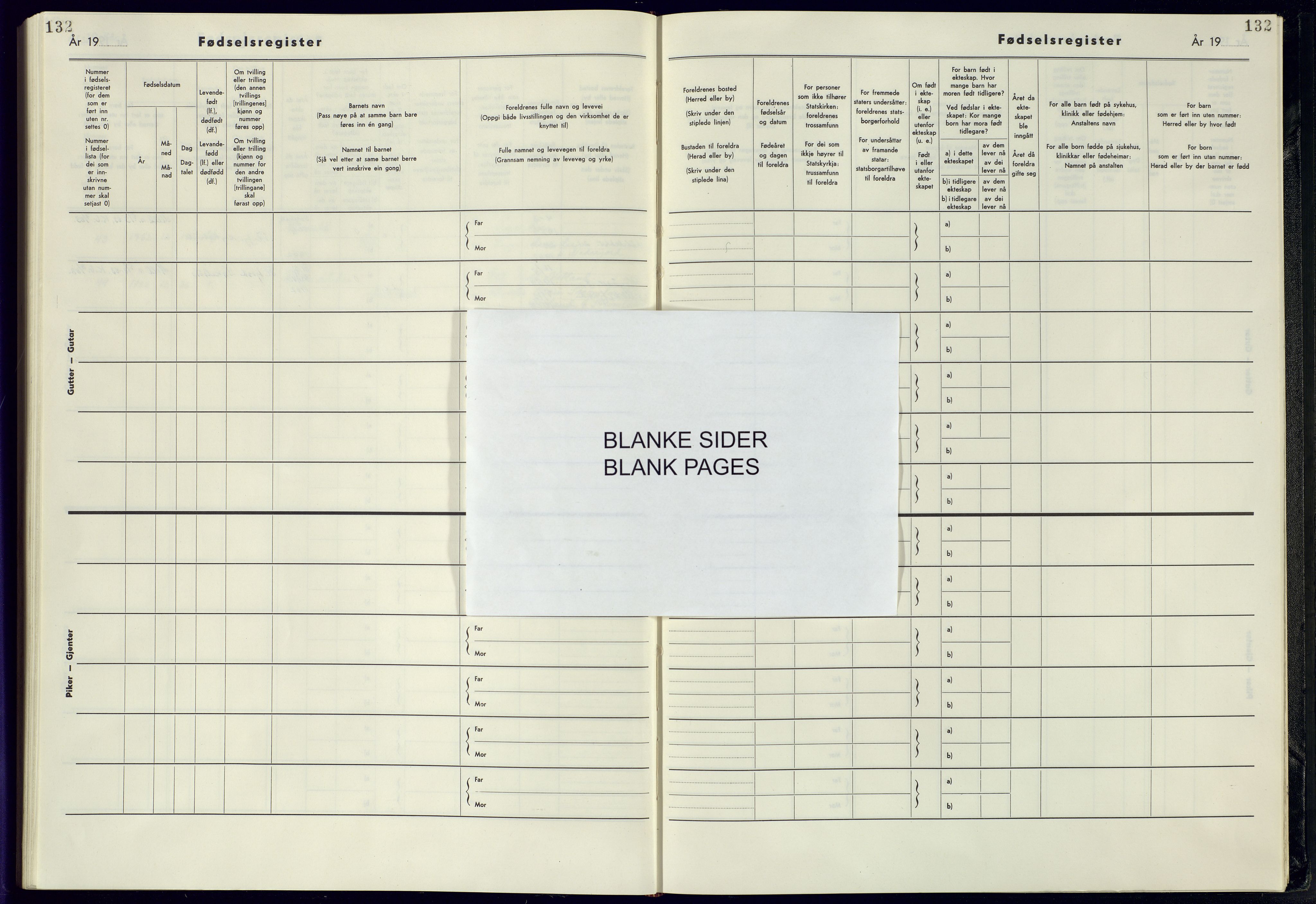 Flekkefjord sokneprestkontor, SAK/1111-0012/J/Ja/L0004: Birth register no. 4, 1968-1982