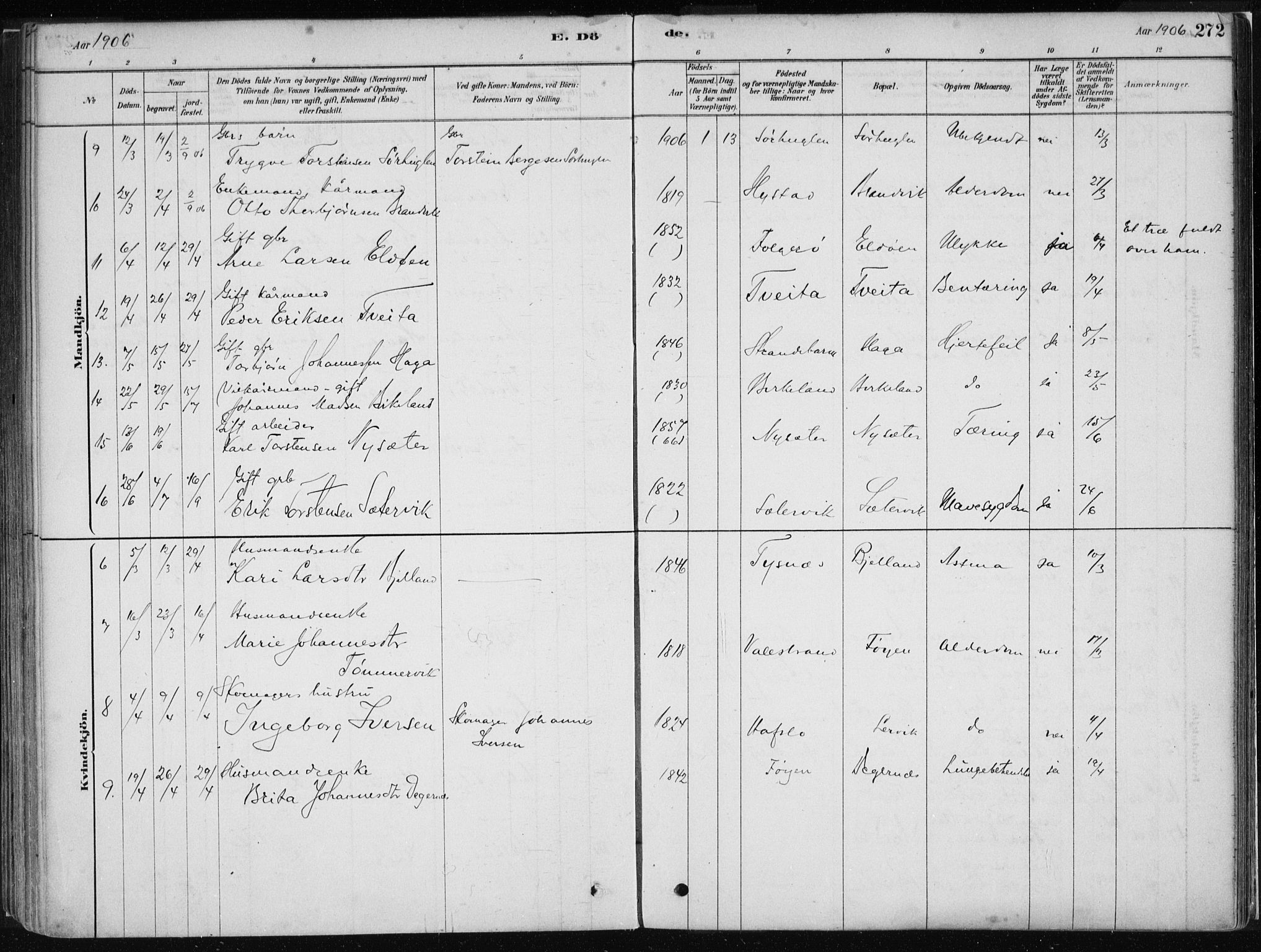 Stord sokneprestembete, AV/SAB-A-78201/H/Haa: Parish register (official) no. B 2, 1878-1913, p. 272