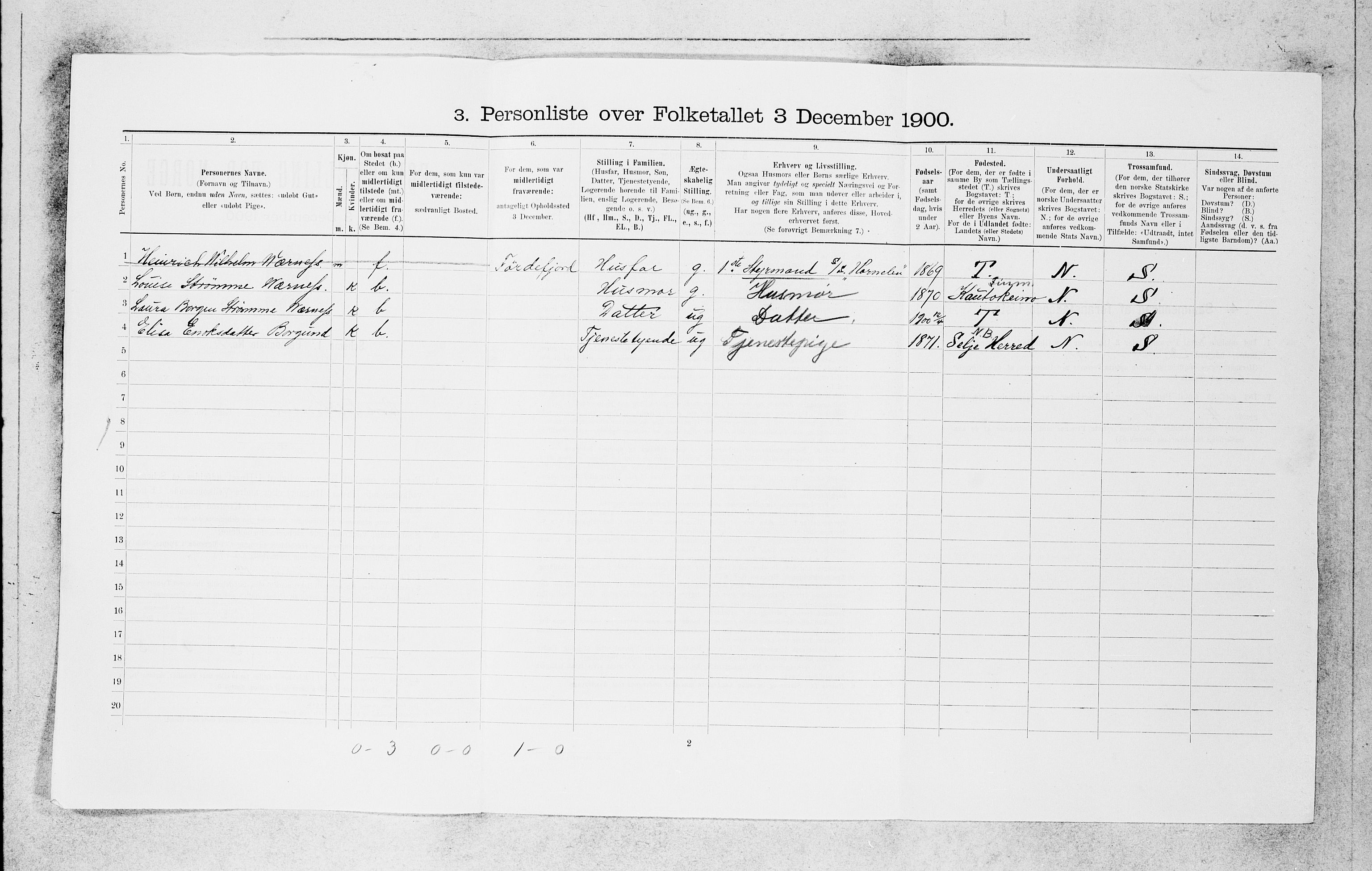 SAB, 1900 census for Bergen, 1900, p. 5453