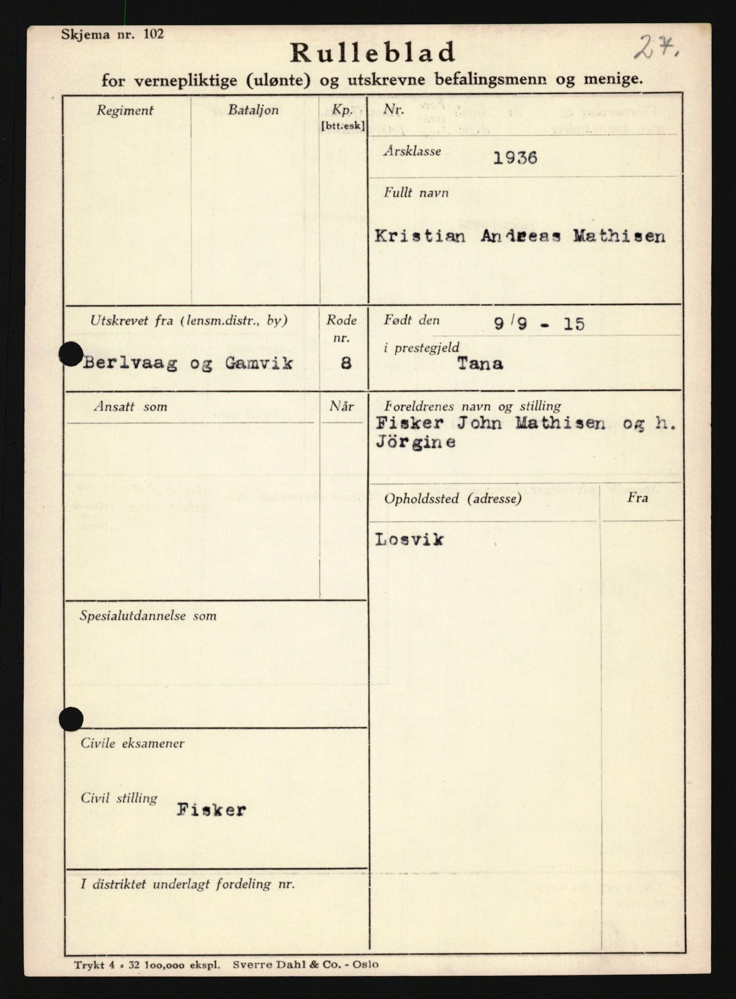 Forsvaret, Troms infanteriregiment nr. 16, AV/RA-RAFA-3146/P/Pa/L0020: Rulleblad for regimentets menige mannskaper, årsklasse 1936, 1936, p. 863