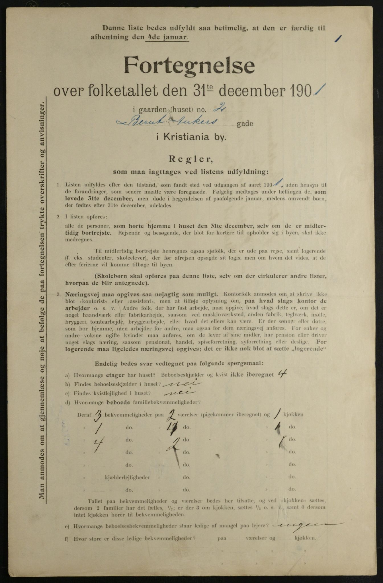 OBA, Municipal Census 1901 for Kristiania, 1901, p. 789