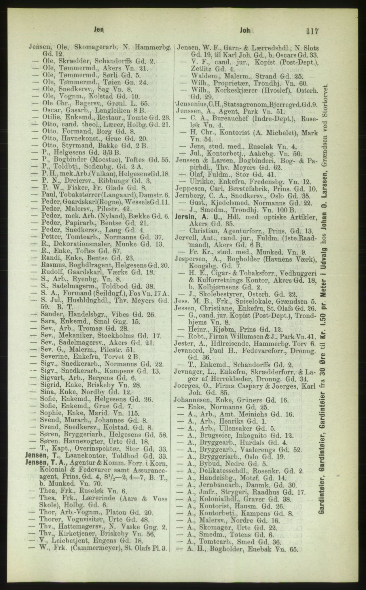 Kristiania/Oslo adressebok, PUBL/-, 1883, p. 117