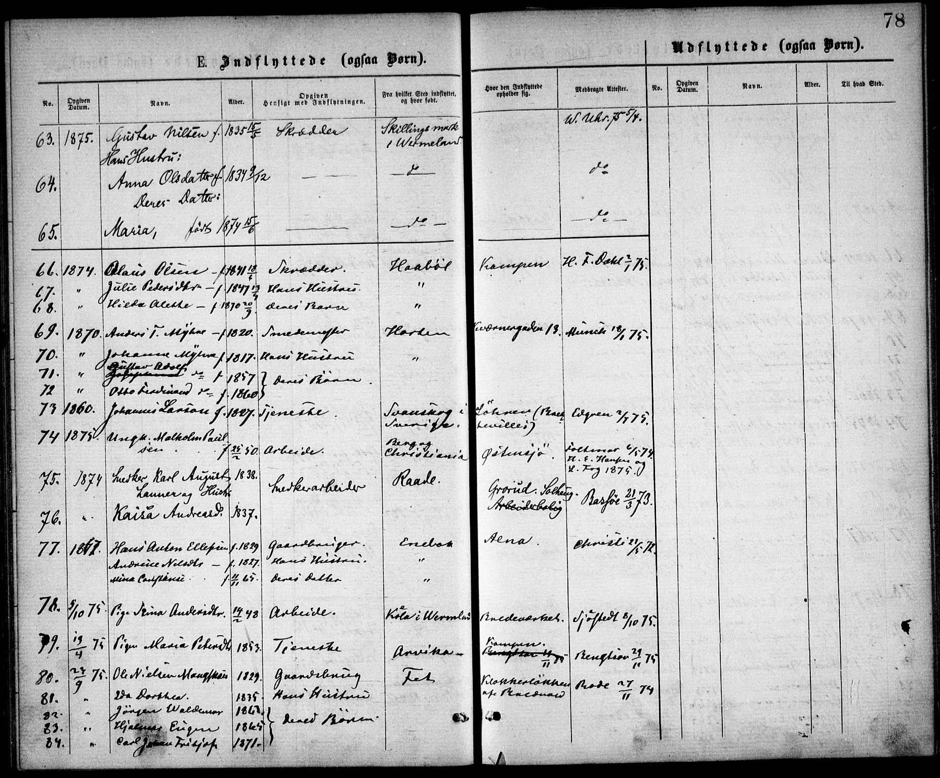 Østre Aker prestekontor Kirkebøker, SAO/A-10840/F/Fa/L0002: Parish register (official) no. I 2, 1861-1878, p. 78