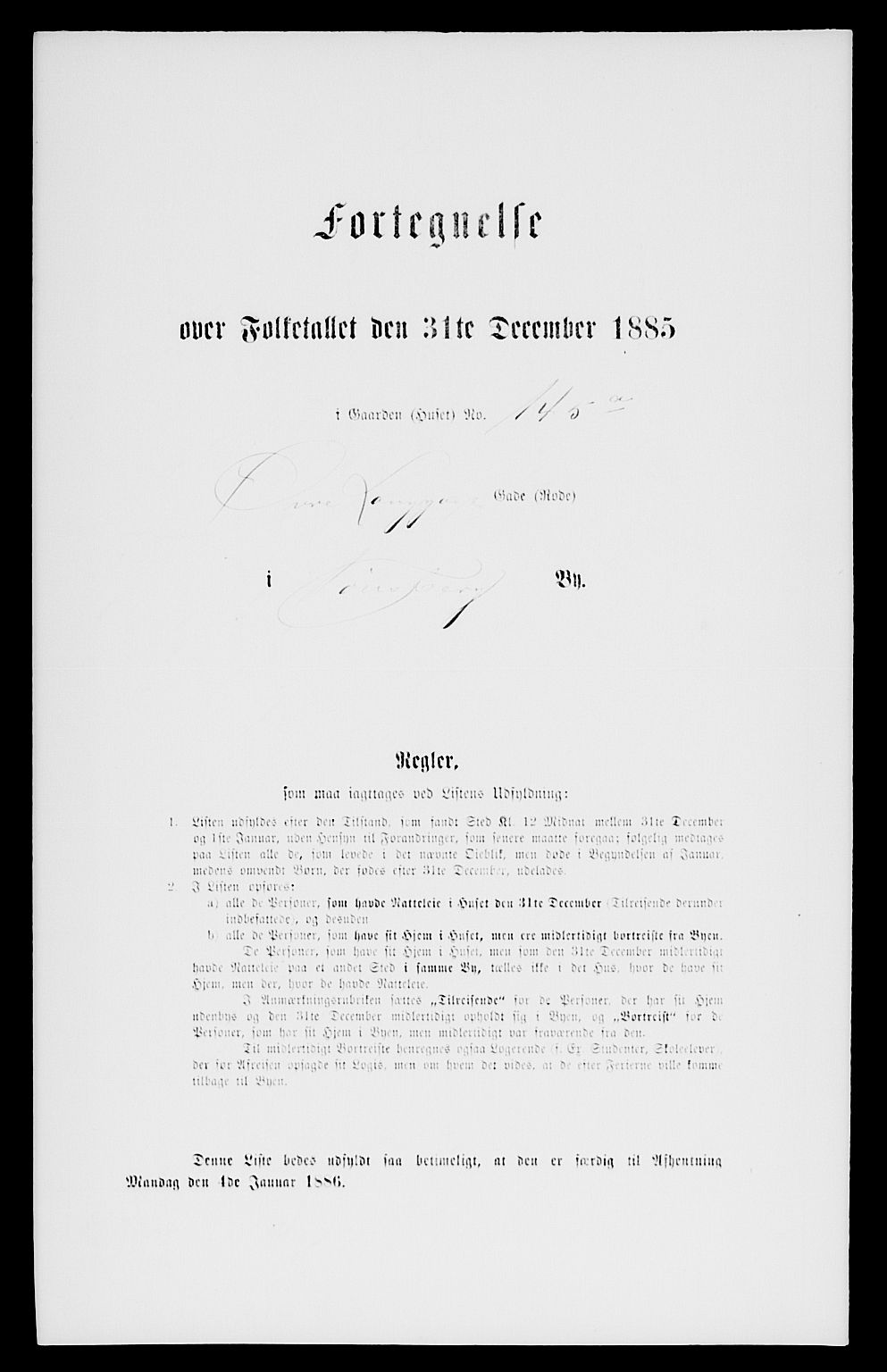 SAKO, 1885 census for 0705 Tønsberg, 1885, p. 377