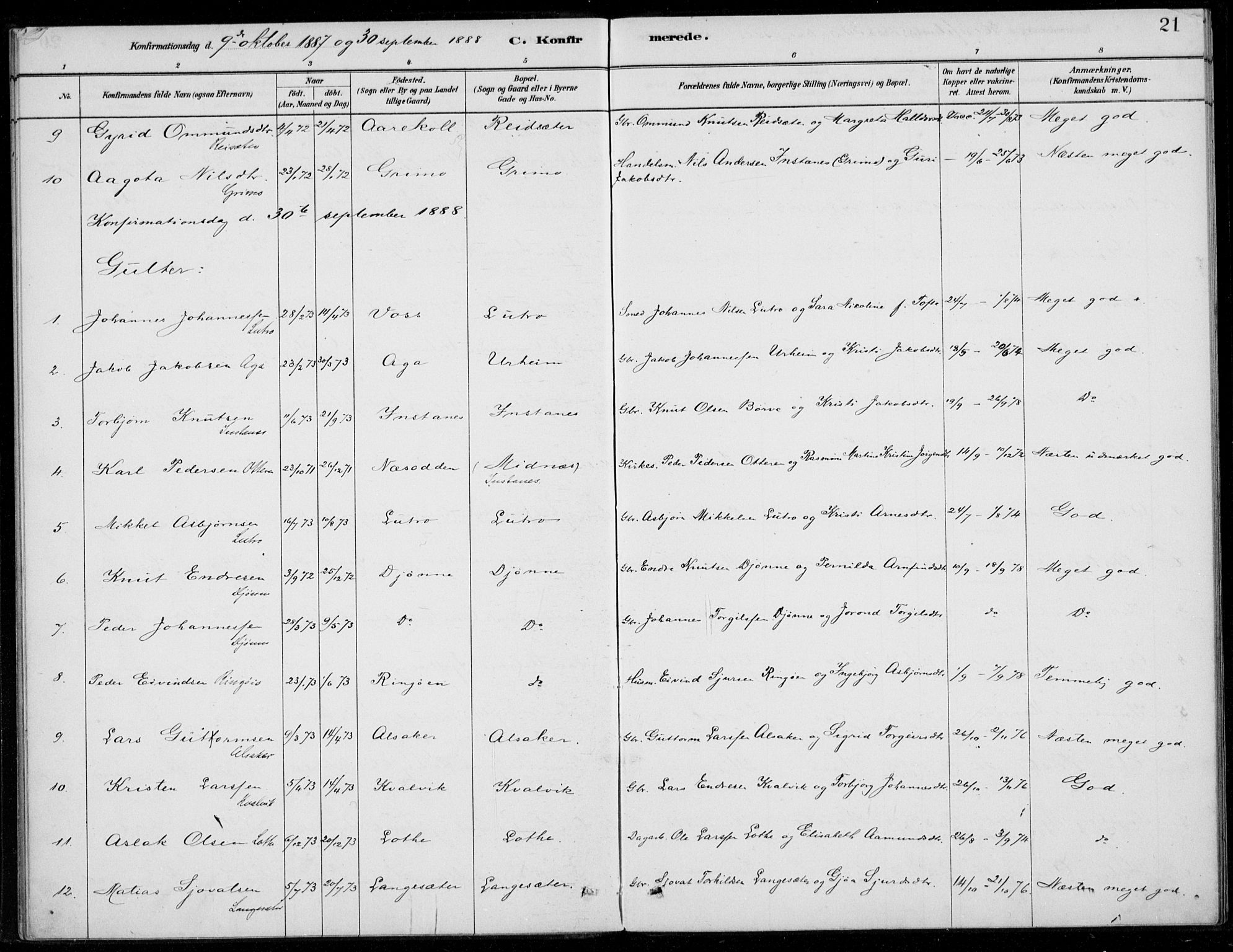 Ullensvang sokneprestembete, SAB/A-78701/H/Haa: Parish register (official) no. E  2, 1880-1914, p. 21