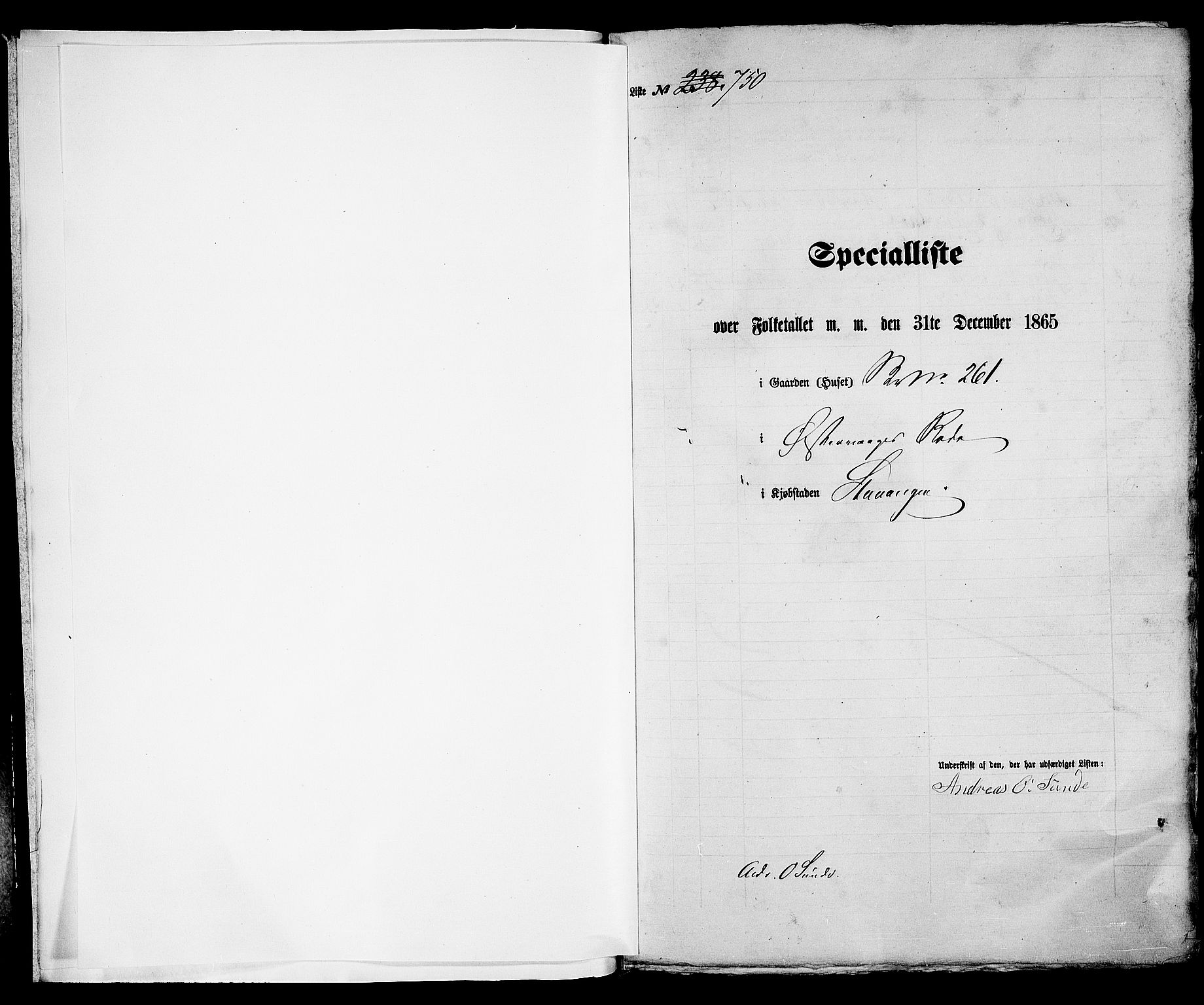 RA, 1865 census for Stavanger, 1865, p. 1533