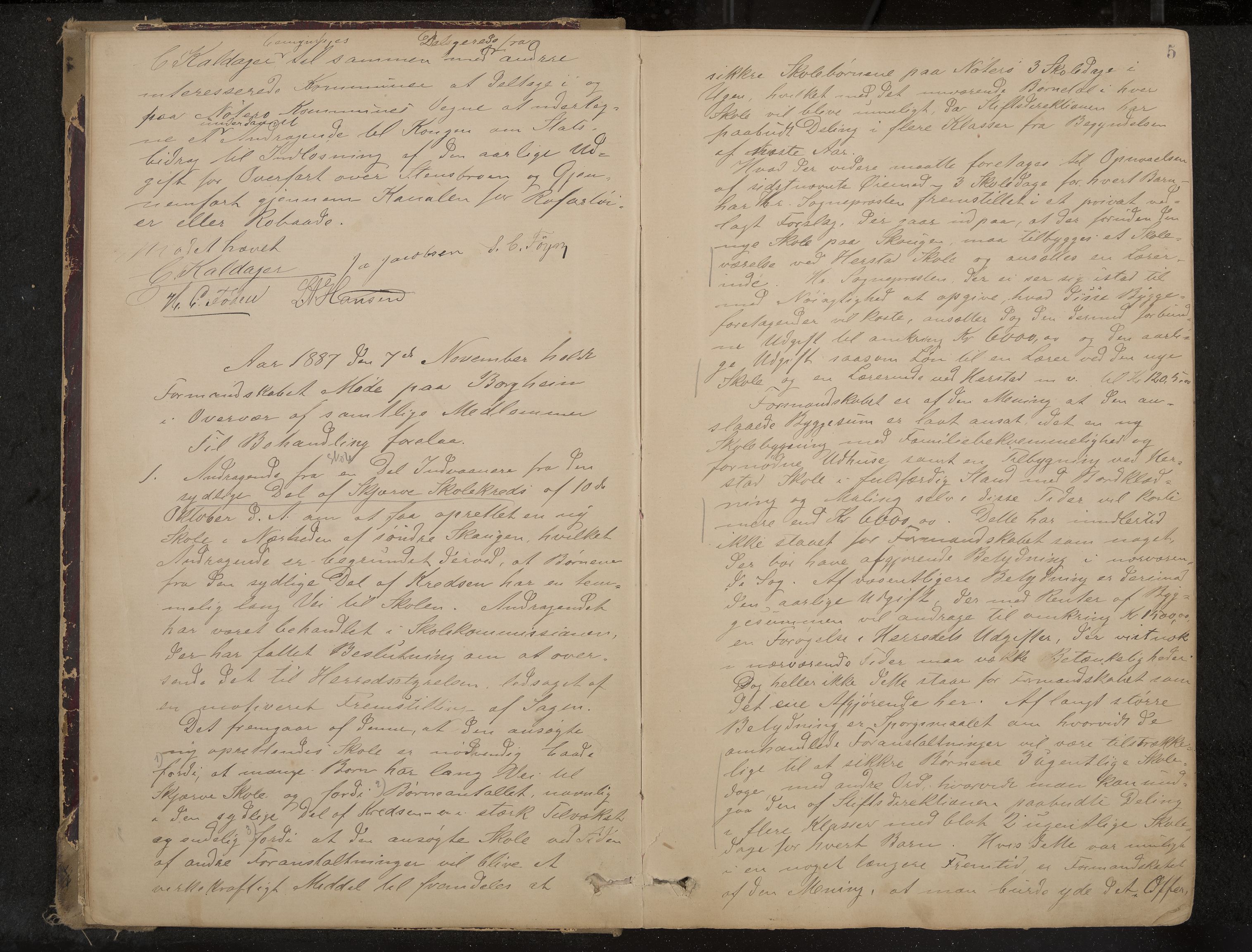 Nøtterøy formannskap og sentraladministrasjon, IKAK/0722021-1/A/Aa/L0004: Møtebok, 1887-1896, p. 5