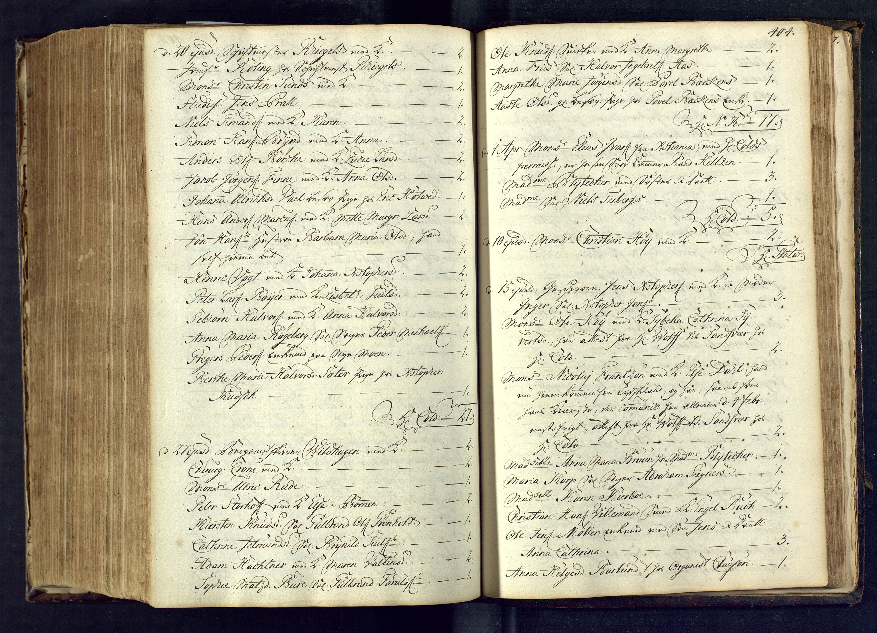 Kongsberg kirkebøker, SAKO/A-22/M/Ma/L0003: Communicants register no. 3, 1745-1750, p. 404