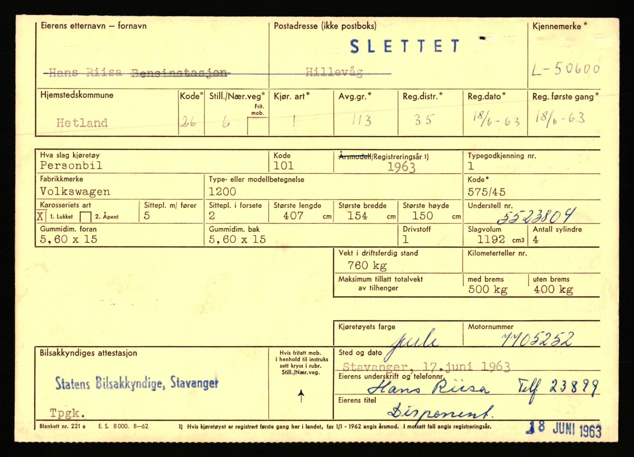 Stavanger trafikkstasjon, AV/SAST-A-101942/0/F/L0050: L-50600 - L-51299, 1930-1971, p. 1