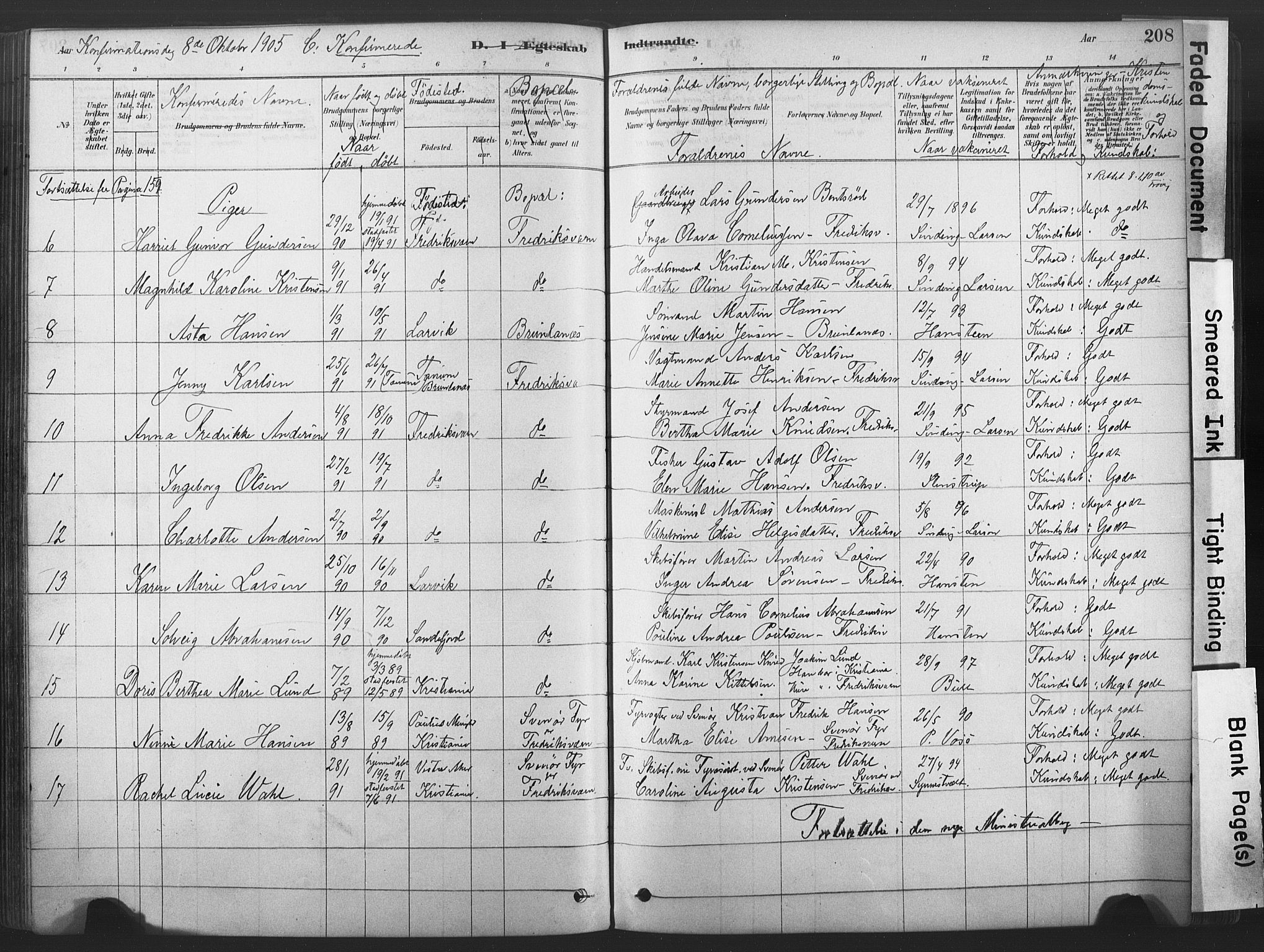 Stavern kirkebøker, SAKO/A-318/F/Fa/L0008: Parish register (official) no. 8, 1878-1905, p. 208