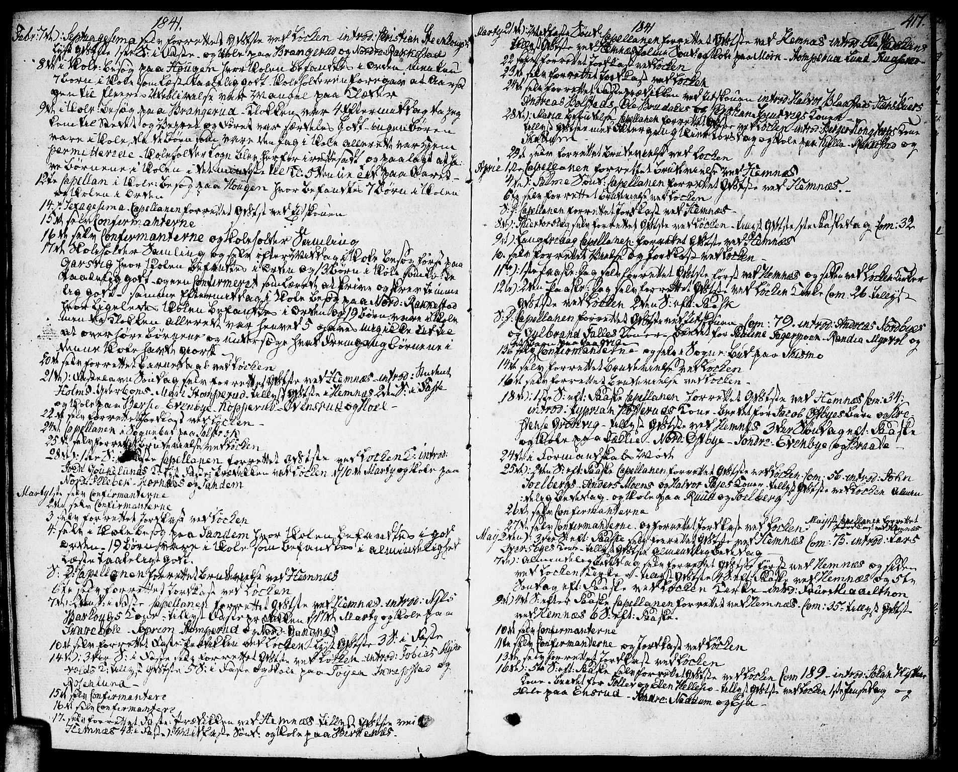 Høland prestekontor Kirkebøker, AV/SAO-A-10346a/F/Fa/L0008: Parish register (official) no. I 8, 1827-1845, p. 417