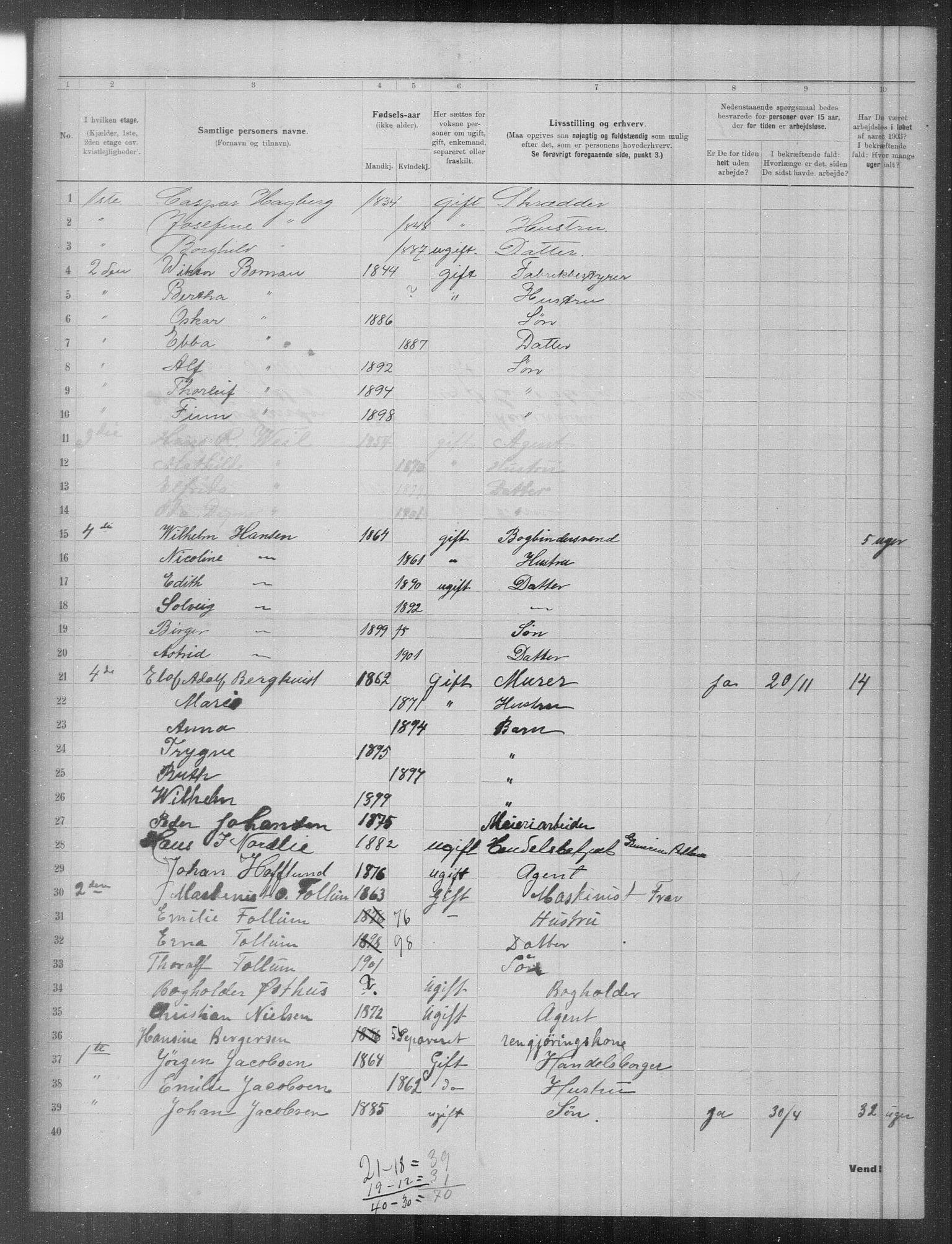 OBA, Municipal Census 1903 for Kristiania, 1903, p. 3719