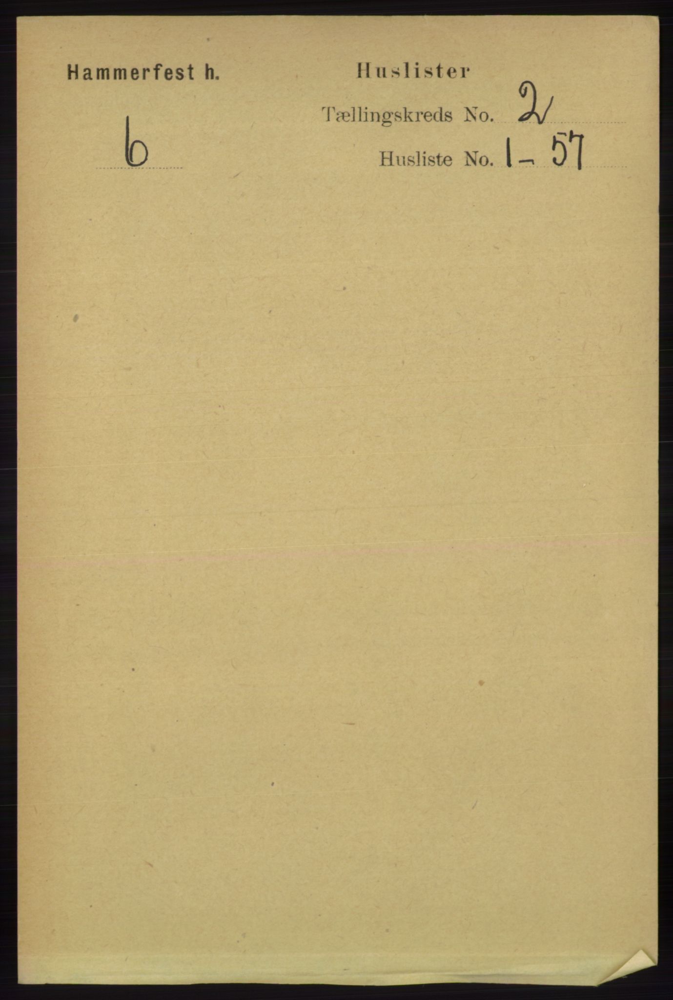 RA, 1891 census for 2016 Hammerfest, 1891, p. 537