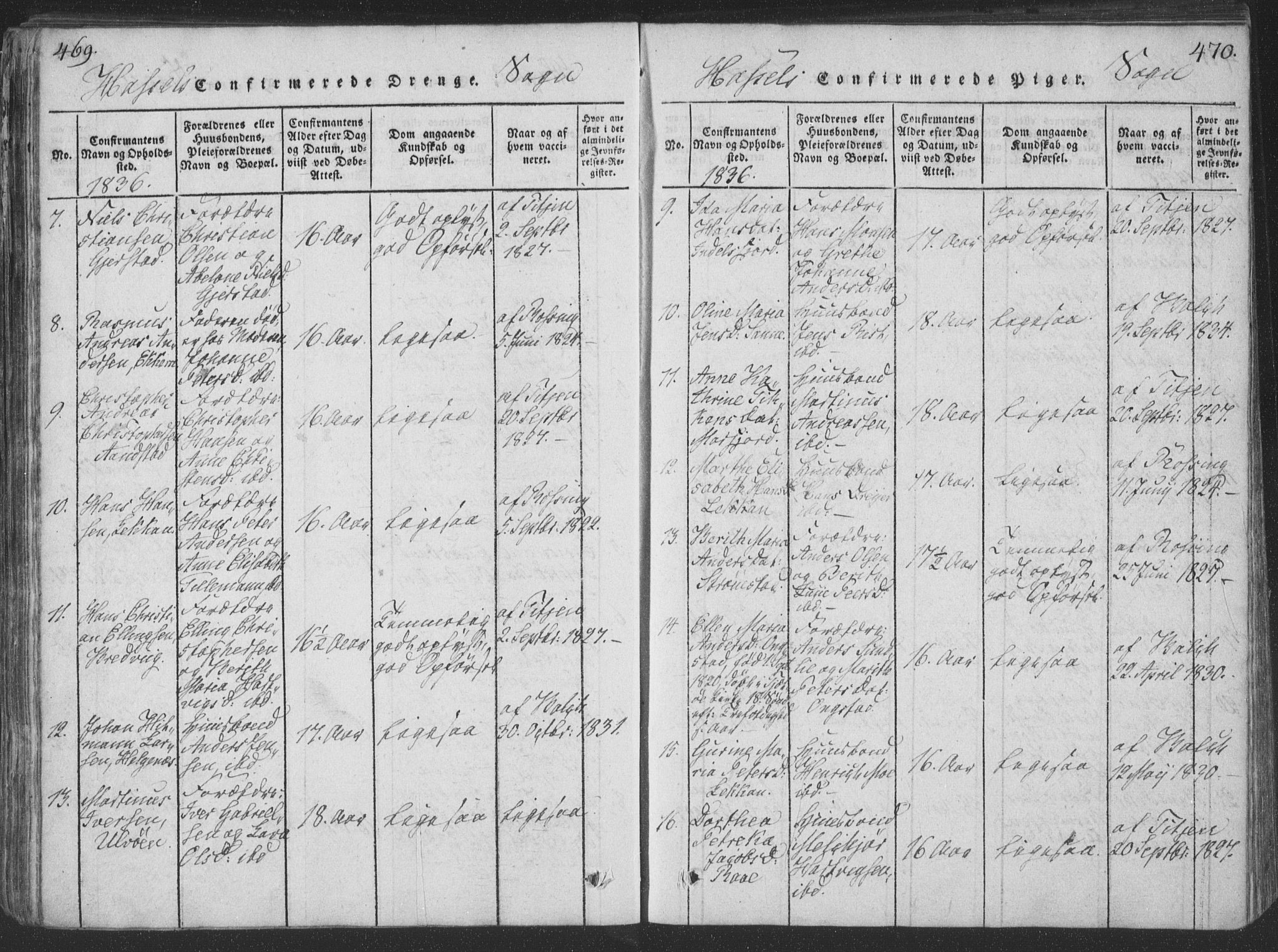 Ministerialprotokoller, klokkerbøker og fødselsregistre - Nordland, SAT/A-1459/888/L1262: Parish register (copy) no. 888C01, 1820-1836, p. 469-470