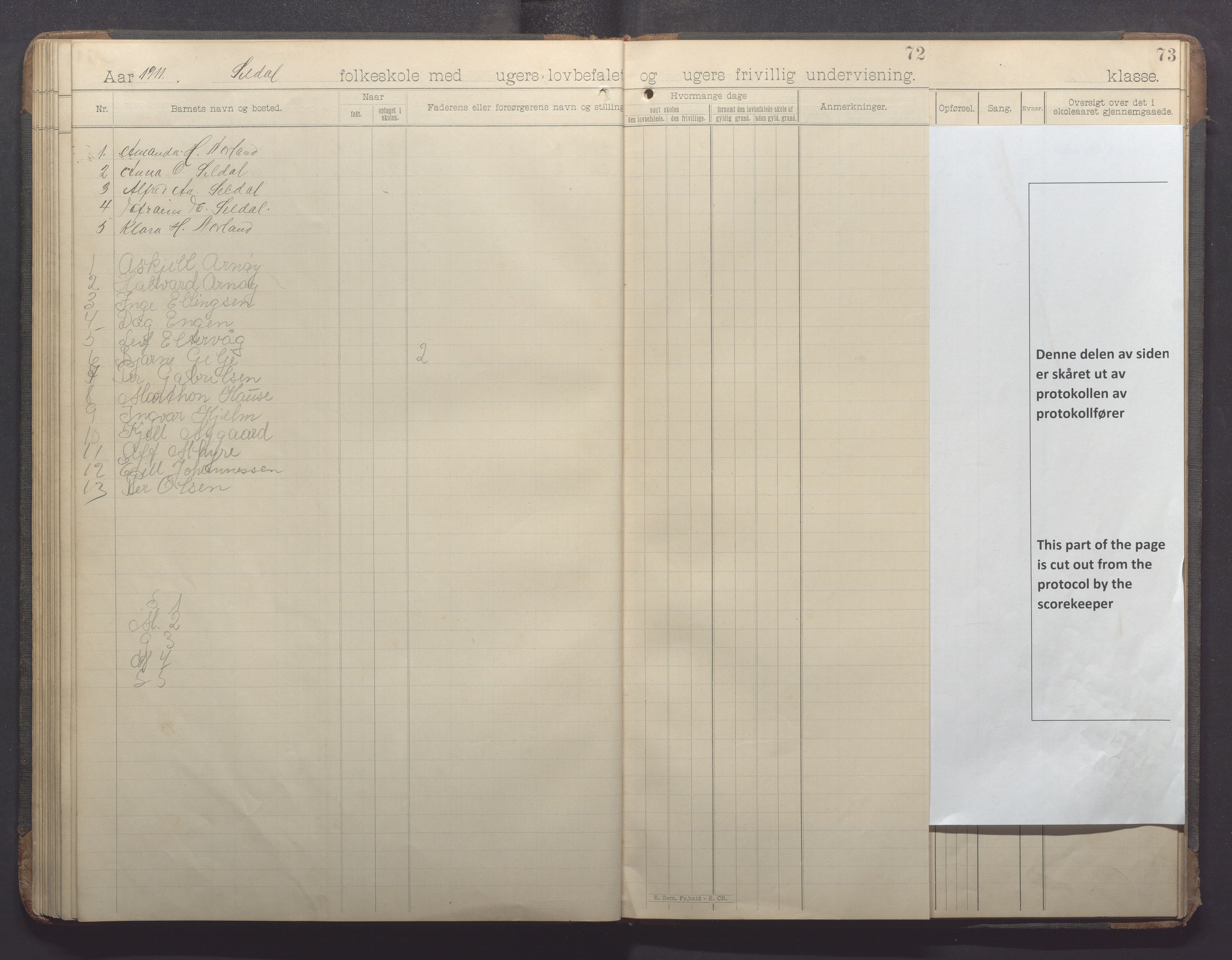 Høle kommune - Oltesvik skole, IKAR/K-100031/H/L0001: Skoleprotokoll, 1894-1915, p. 72