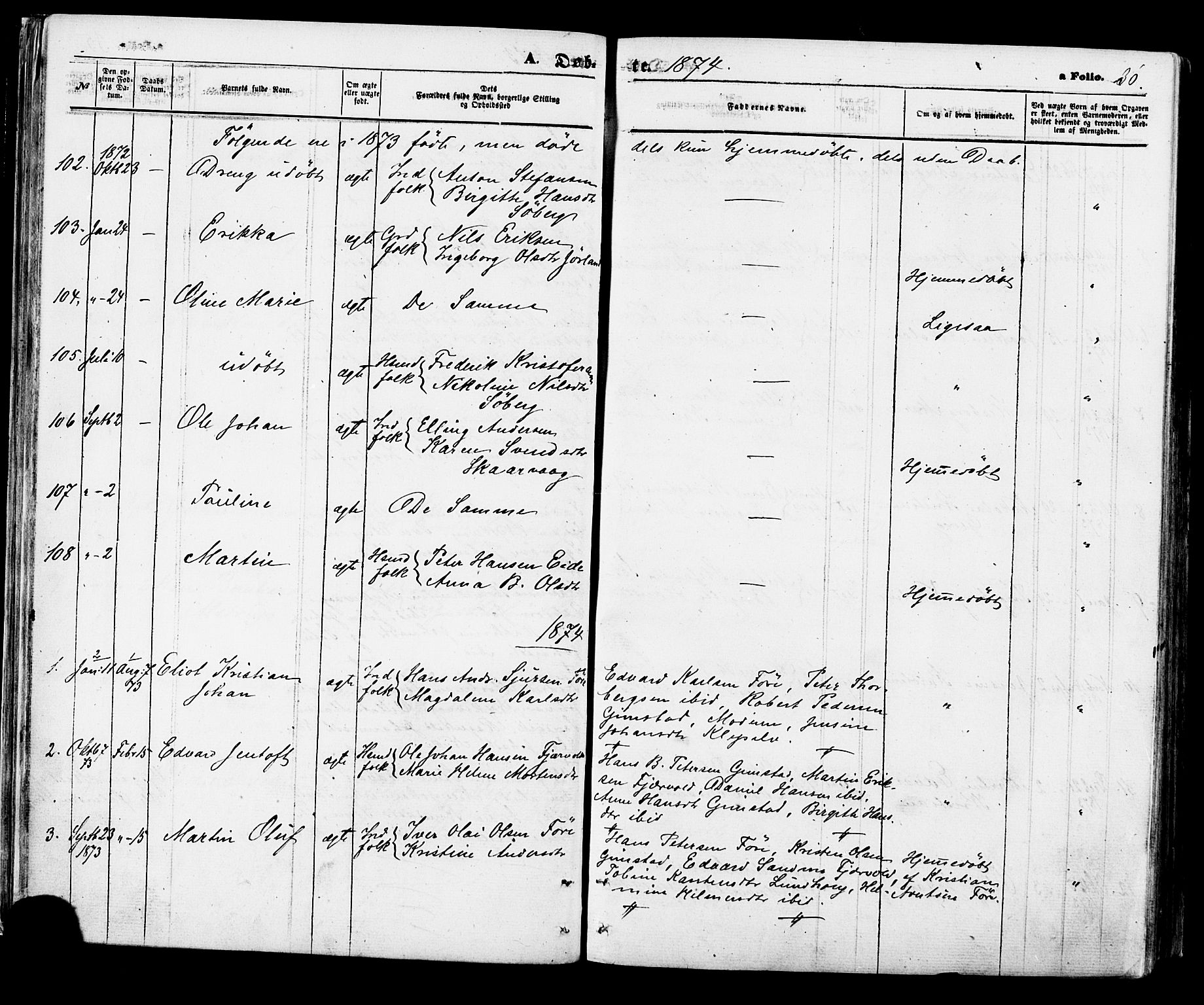 Ministerialprotokoller, klokkerbøker og fødselsregistre - Nordland, SAT/A-1459/891/L1301: Parish register (official) no. 891A06, 1870-1878, p. 36