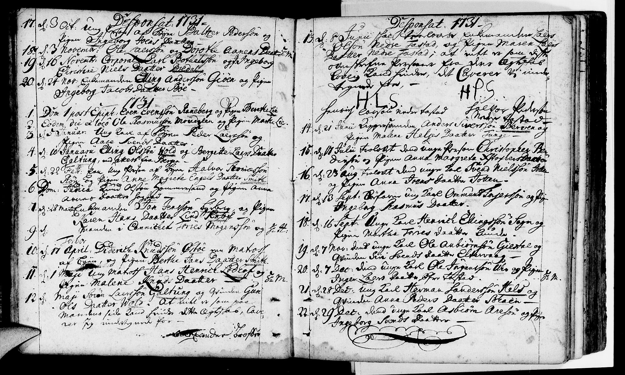 Domkirken sokneprestkontor, AV/SAST-A-101812/001/30/30BA/L0002: Parish register (official) no. A 2 /1, 1727-1738