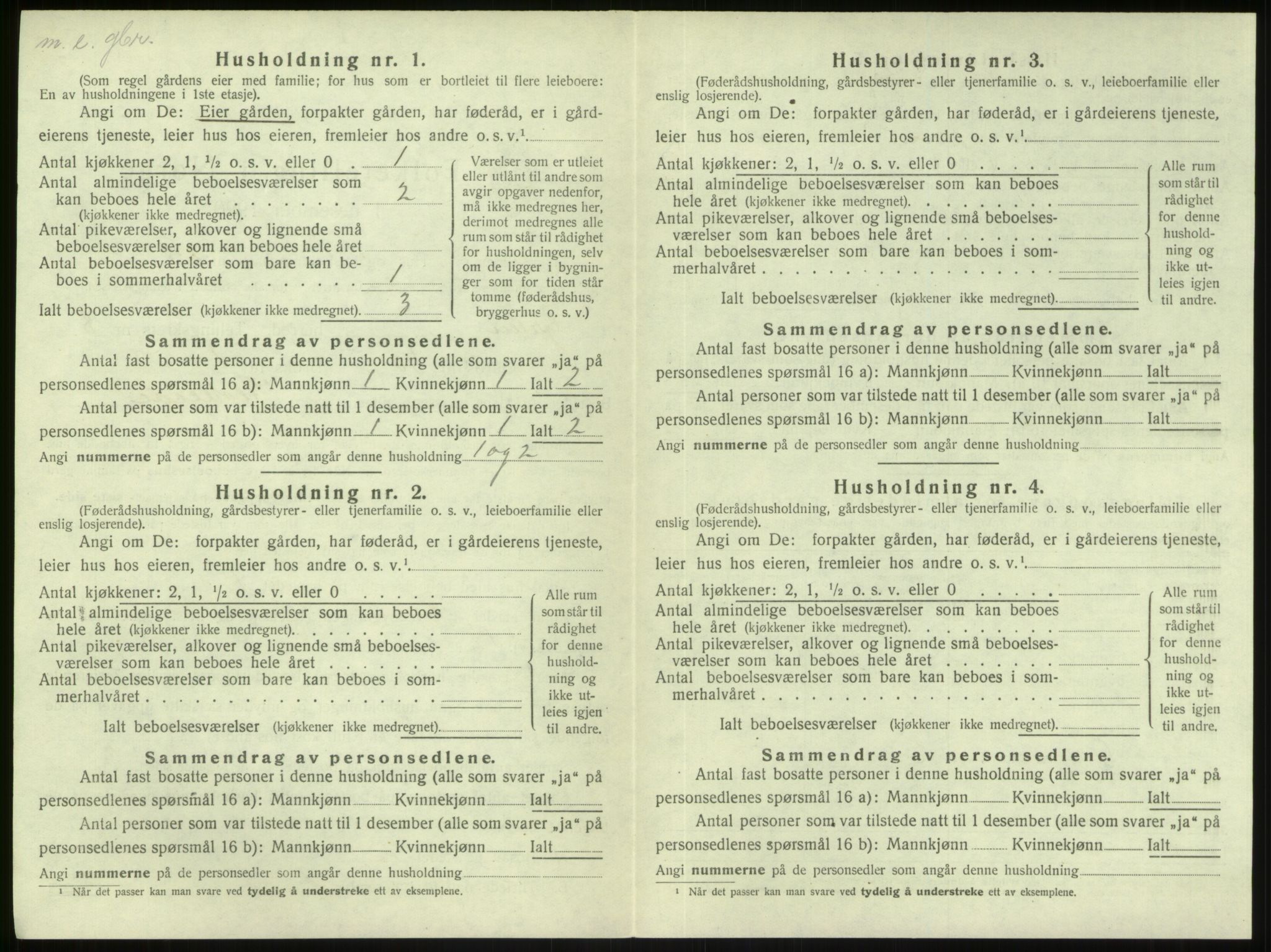 SAB, 1920 census for Gulen, 1920, p. 518