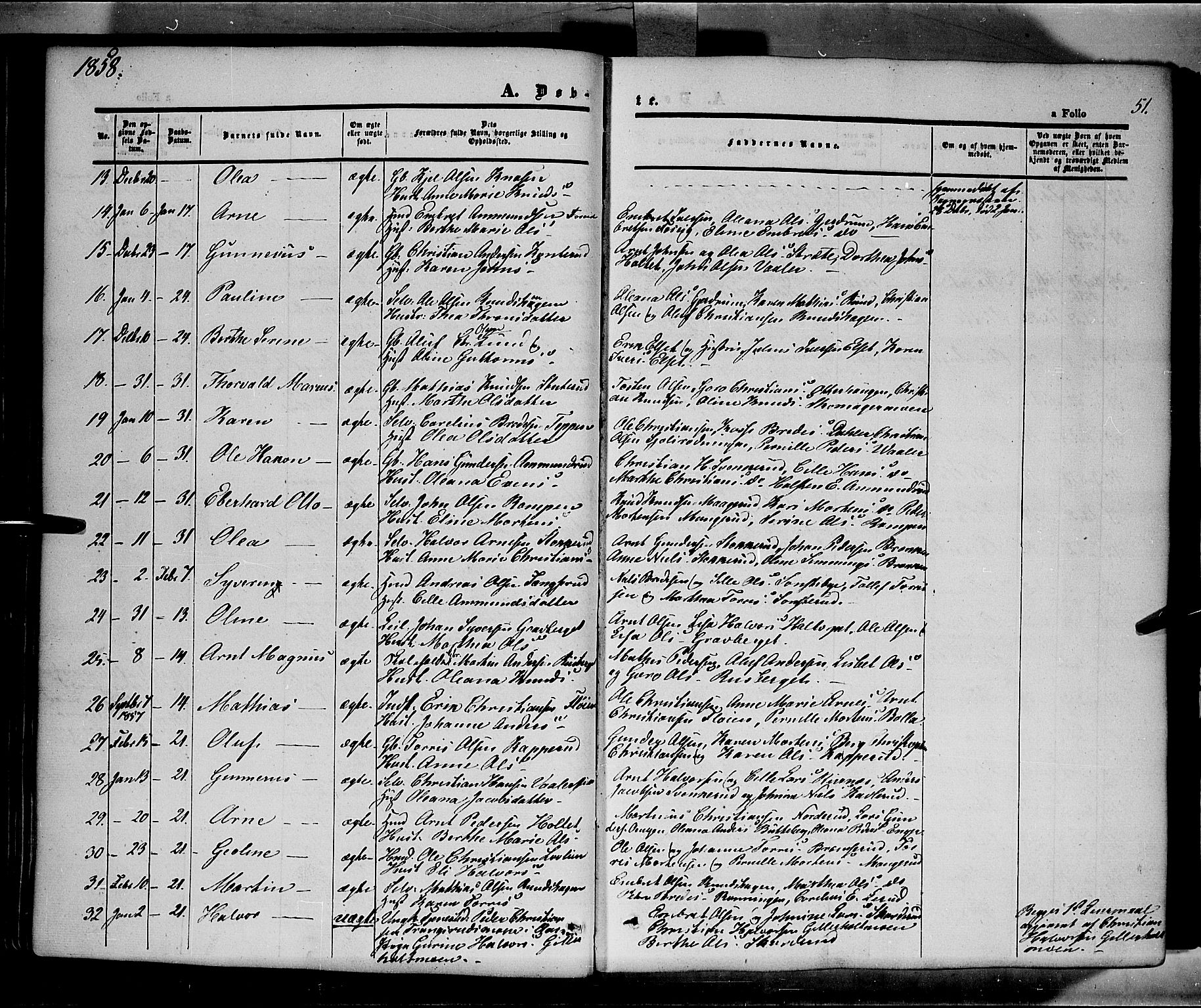 Våler prestekontor, Hedmark, AV/SAH-PREST-040/H/Ha/Haa/L0001: Parish register (official) no. 1, 1849-1878, p. 51