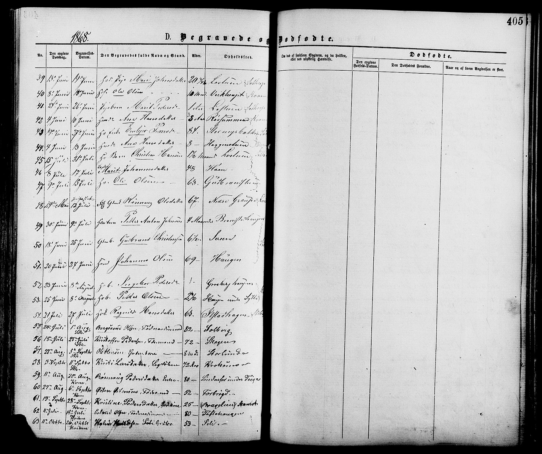 Nord-Fron prestekontor, SAH/PREST-080/H/Ha/Haa/L0002: Parish register (official) no. 2, 1865-1883, p. 405