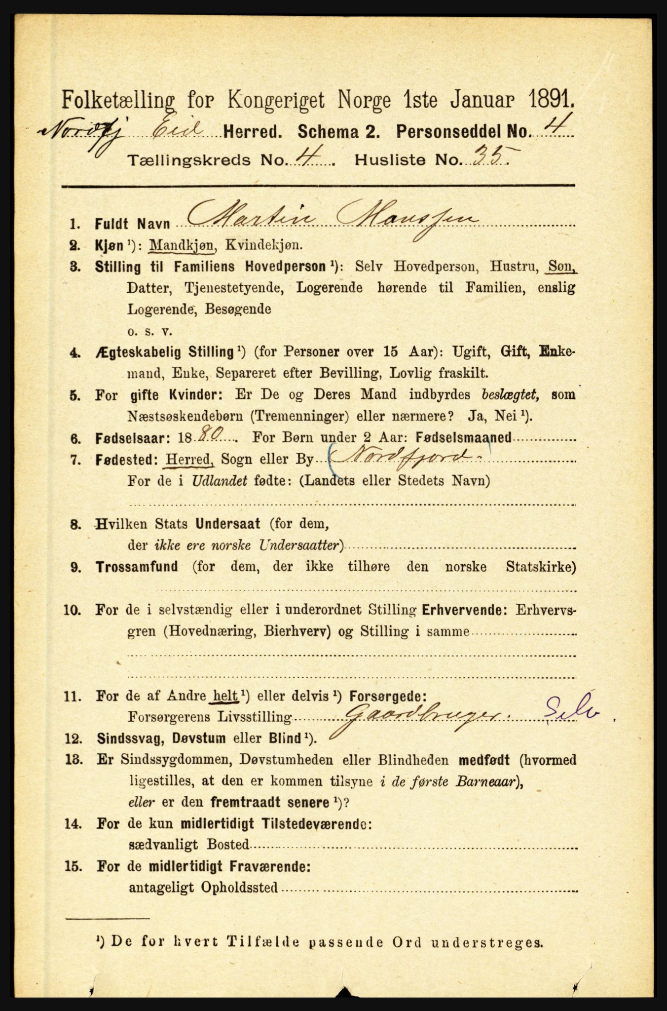 RA, 1891 census for 1443 Eid, 1891, p. 1092