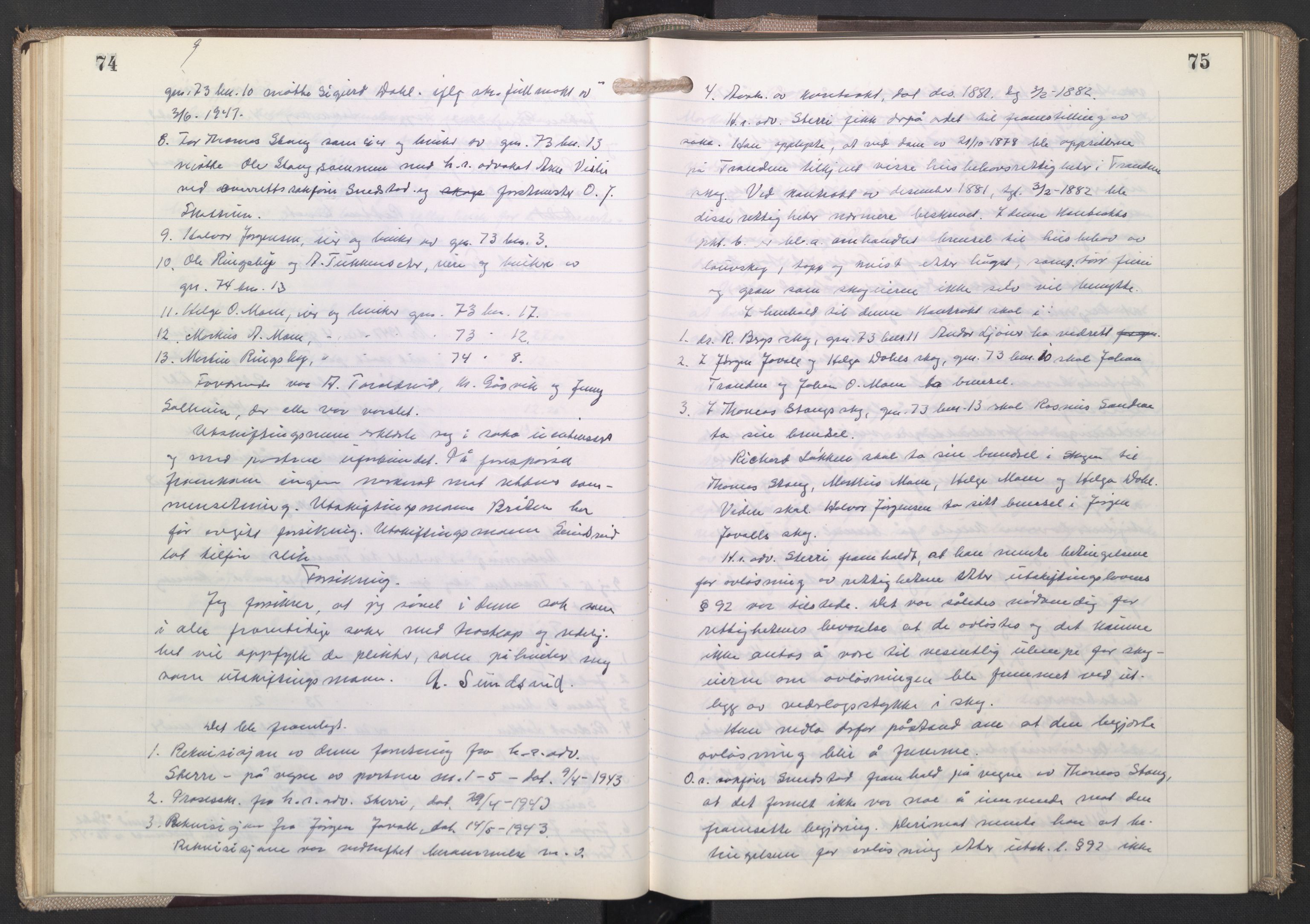 Østfold jordskifterett, AV/SAO-A-10240/F/Fc/L0008: Forhandlingsprotokoller, 1947-1950, p. 74-75