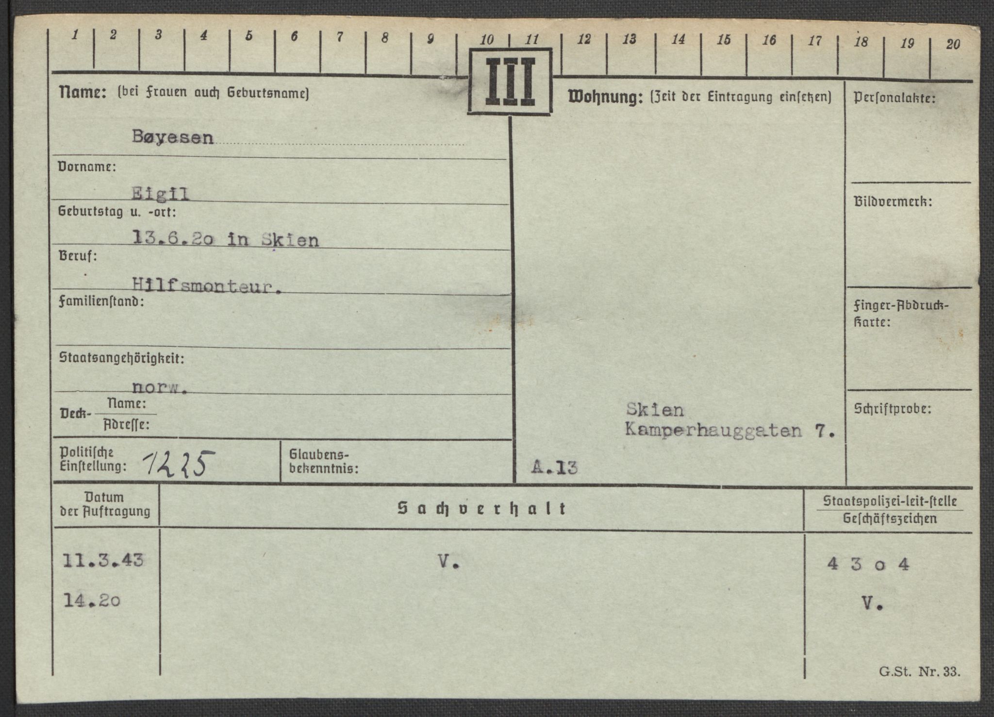 Befehlshaber der Sicherheitspolizei und des SD, AV/RA-RAFA-5969/E/Ea/Eaa/L0002: Register over norske fanger i Møllergata 19: Bj-Eng, 1940-1945, p. 637