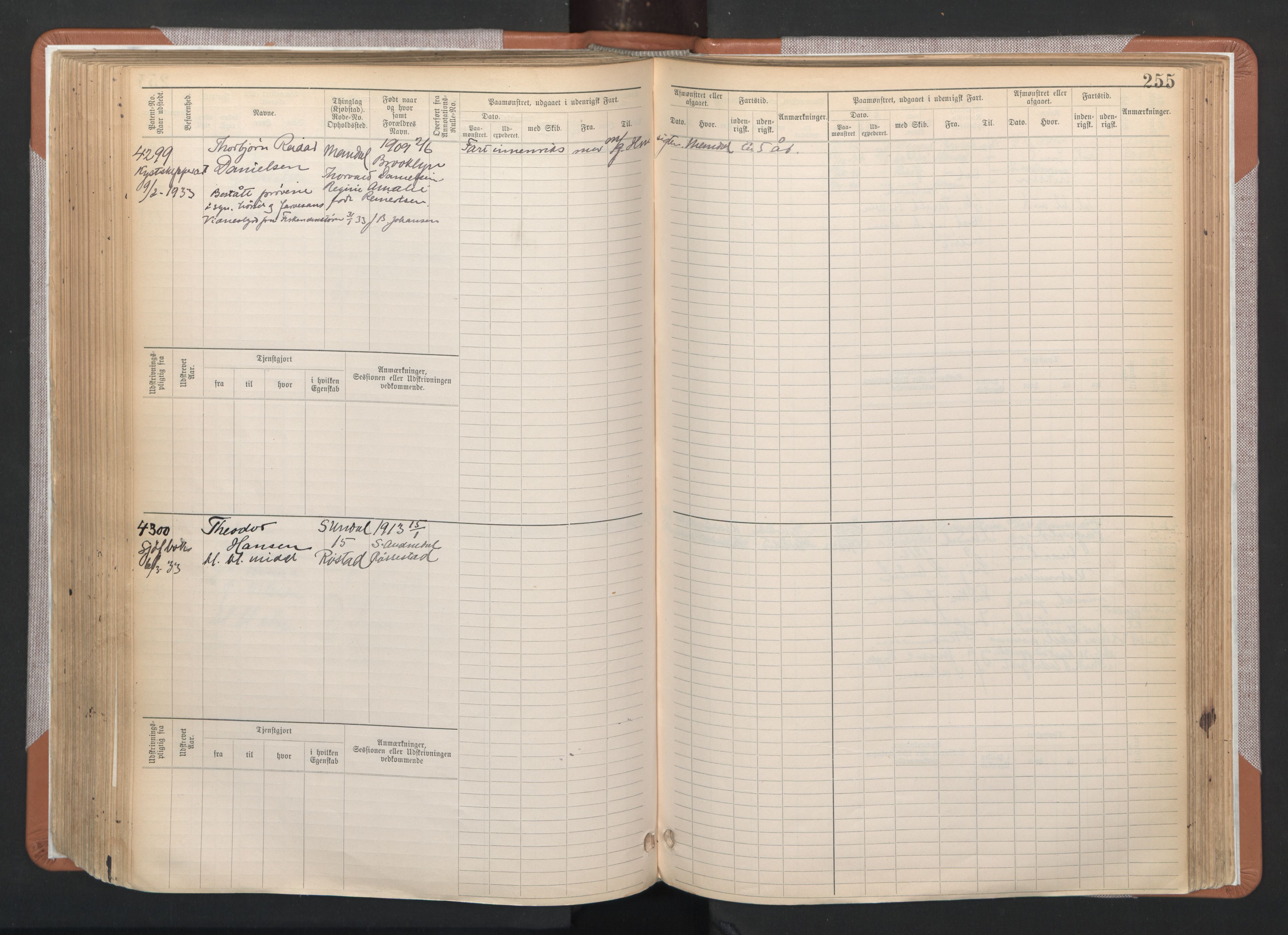 Mandal mønstringskrets, SAK/2031-0016/F/Fb/L0006: Hovedrulle nr 3795-4559, L-11, 1895-1948, p. 273