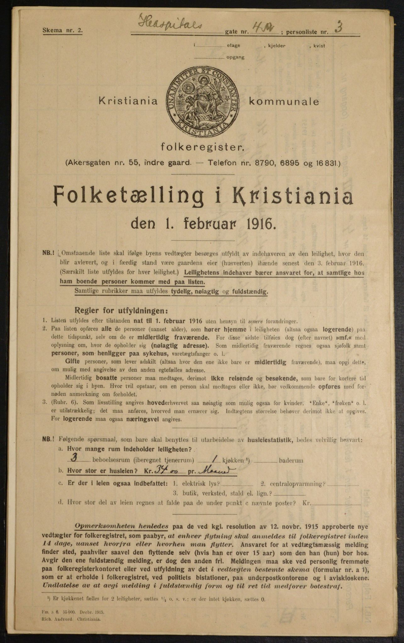 OBA, Municipal Census 1916 for Kristiania, 1916, p. 42099