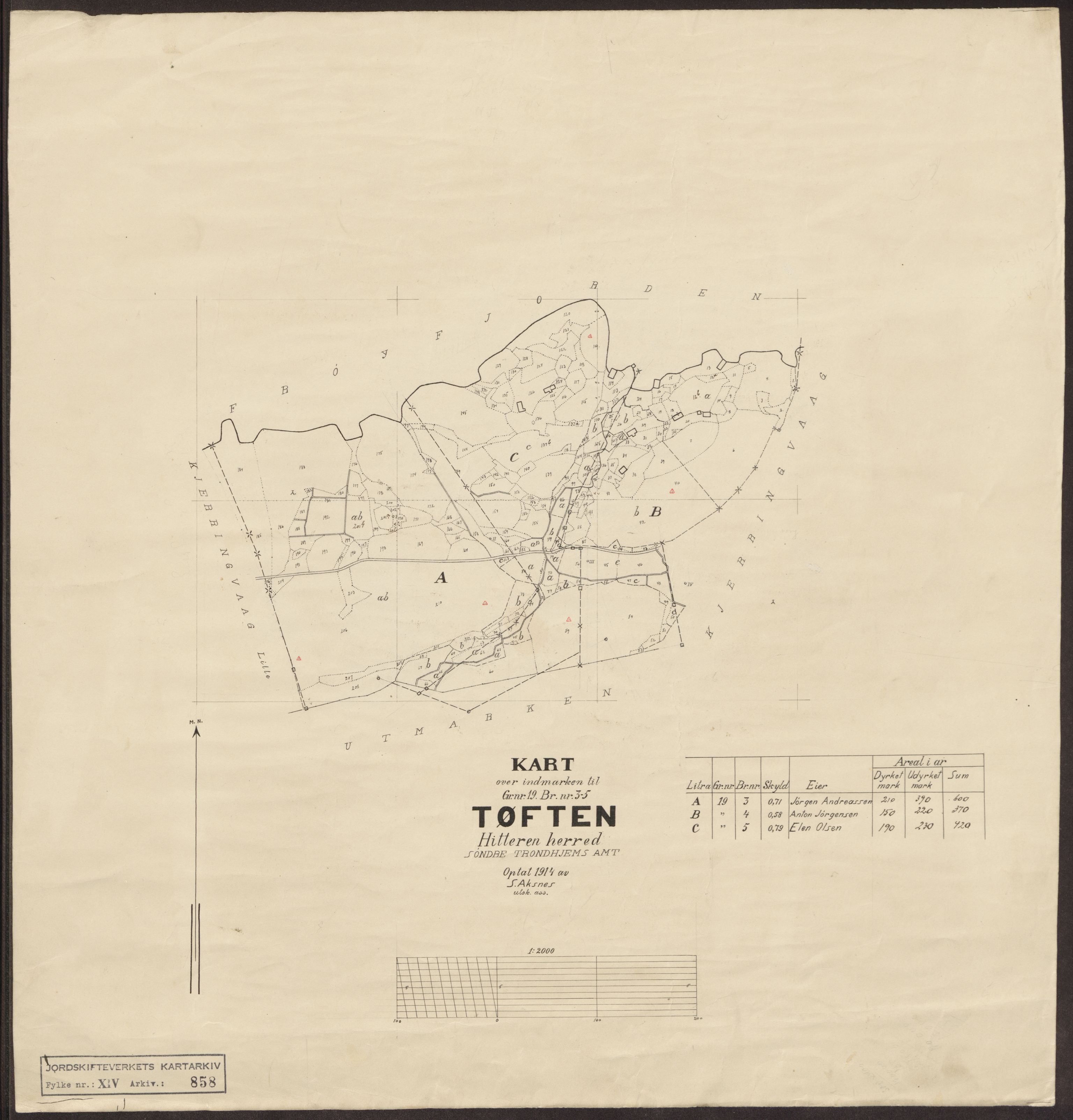 Jordskifteverkets kartarkiv, RA/S-3929/T, 1859-1988, p. 1346