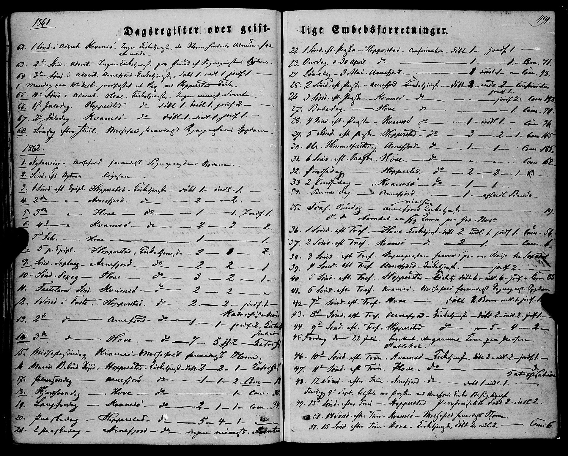 Vik sokneprestembete, SAB/A-81501: Parish register (official) no. A 8, 1846-1865, p. 491