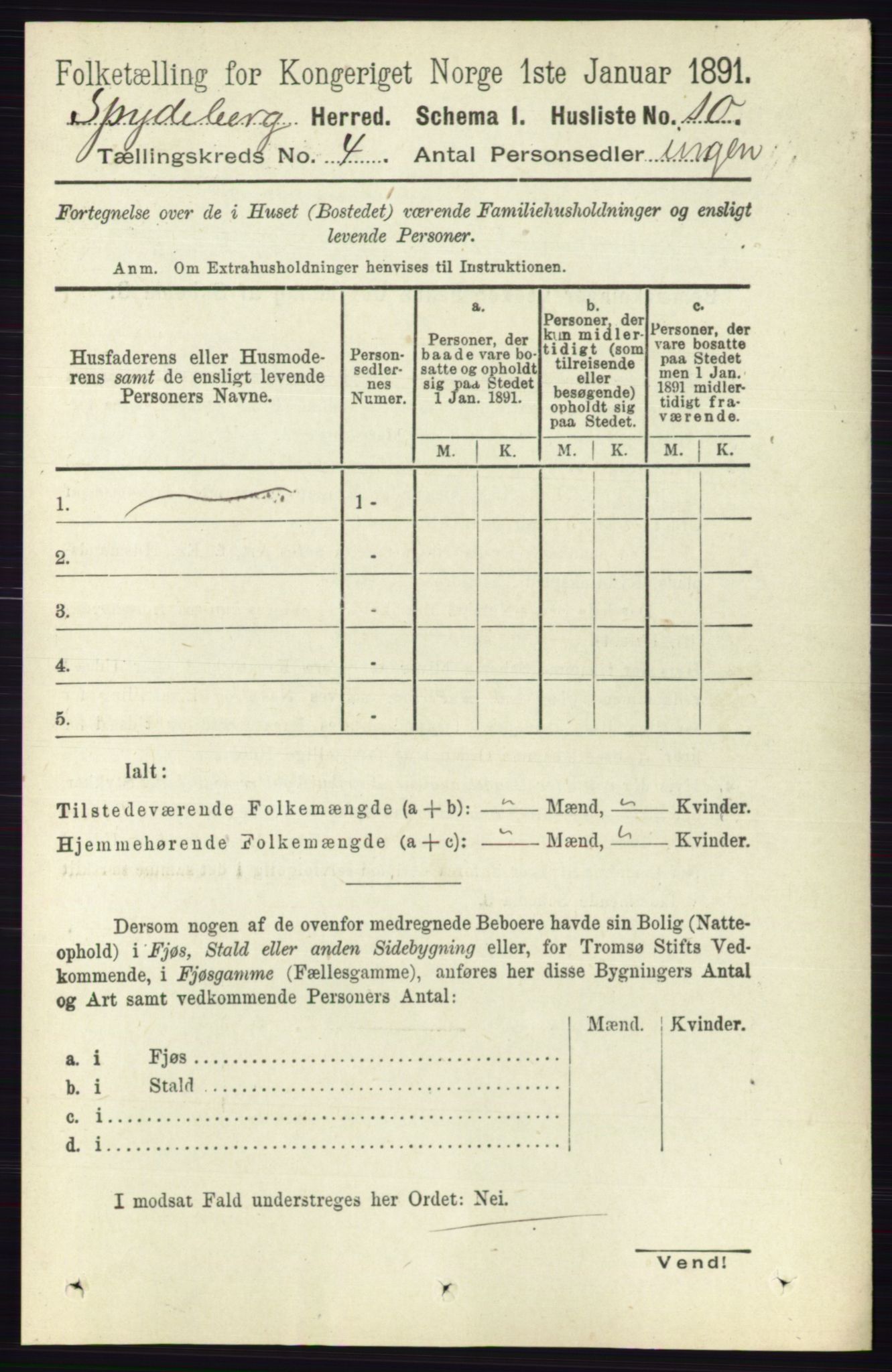 RA, 1891 census for 0123 Spydeberg, 1891, p. 1862