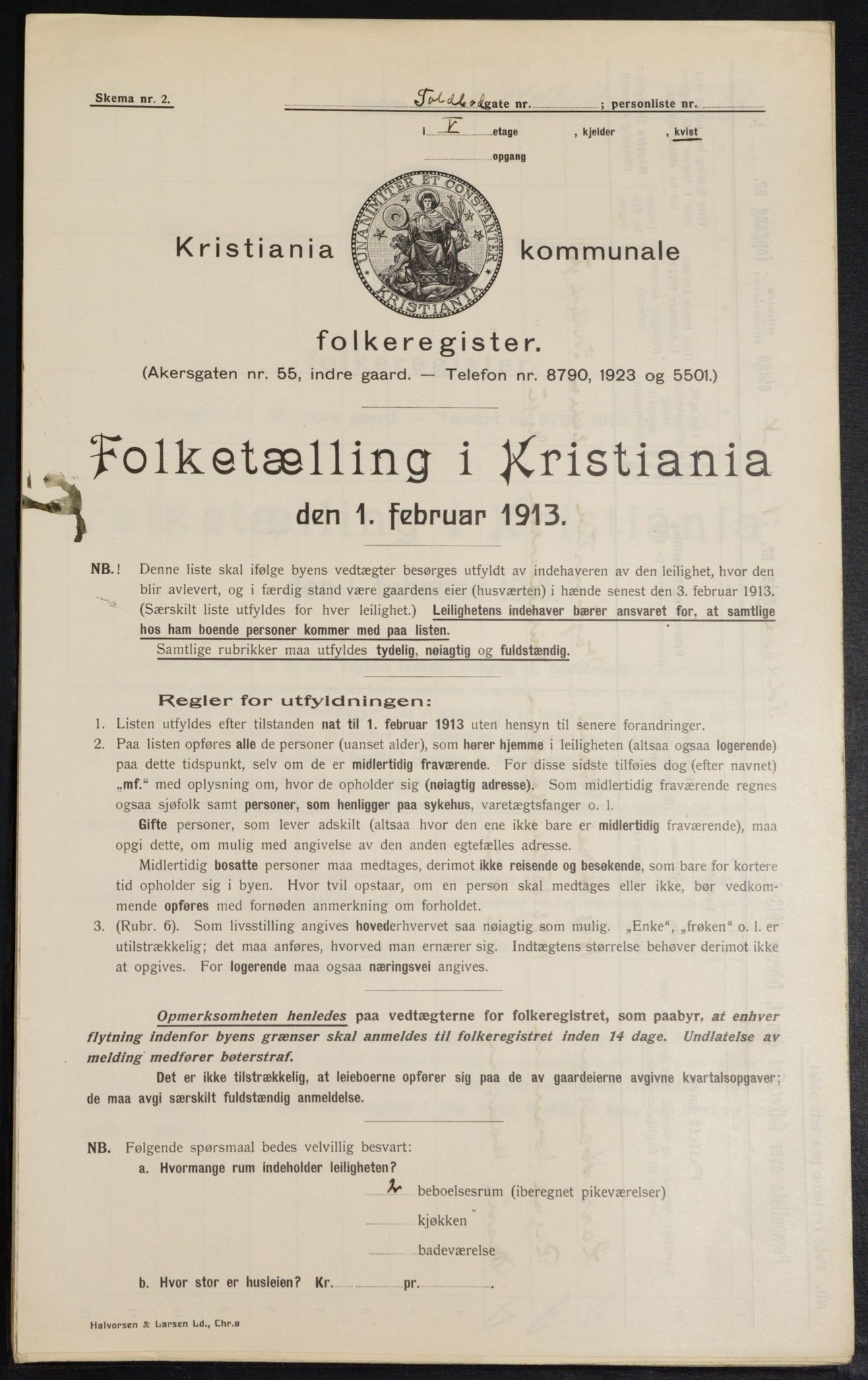 OBA, Municipal Census 1913 for Kristiania, 1913, p. 113186