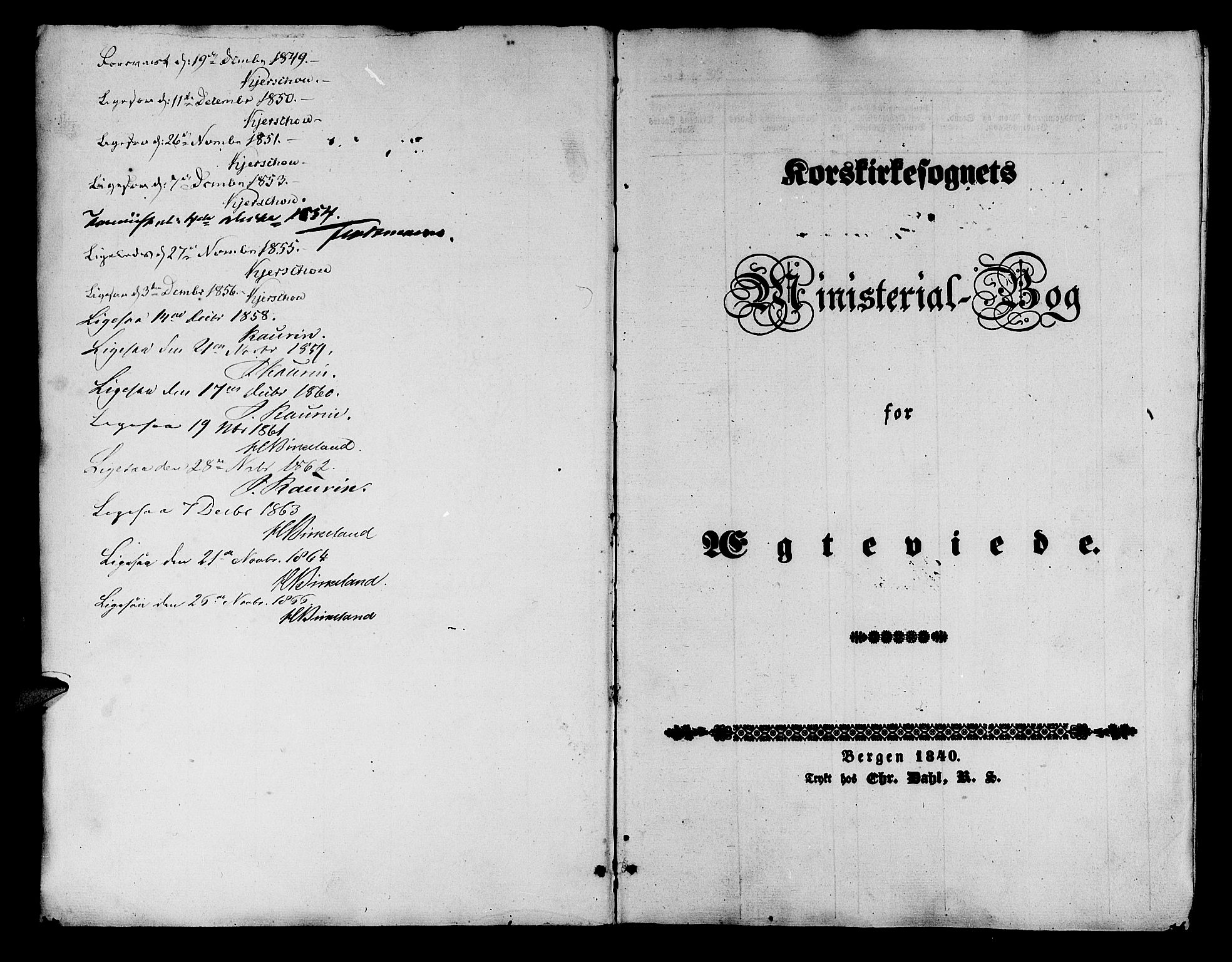 Korskirken sokneprestembete, AV/SAB-A-76101/H/Hab: Parish register (copy) no. D 1, 1840-1867