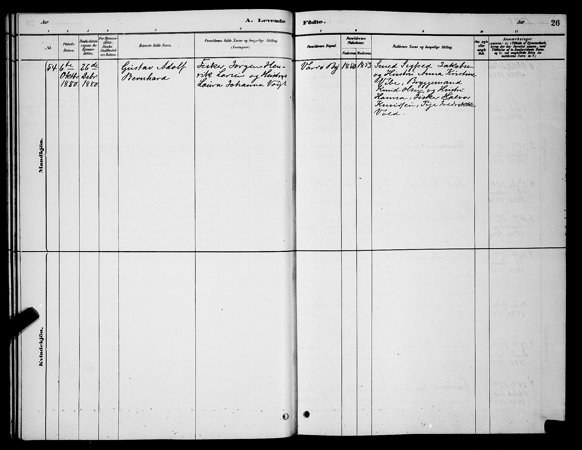 Vardø sokneprestkontor, AV/SATØ-S-1332/H/Hb/L0004klokker: Parish register (copy) no. 4, 1879-1887, p. 26