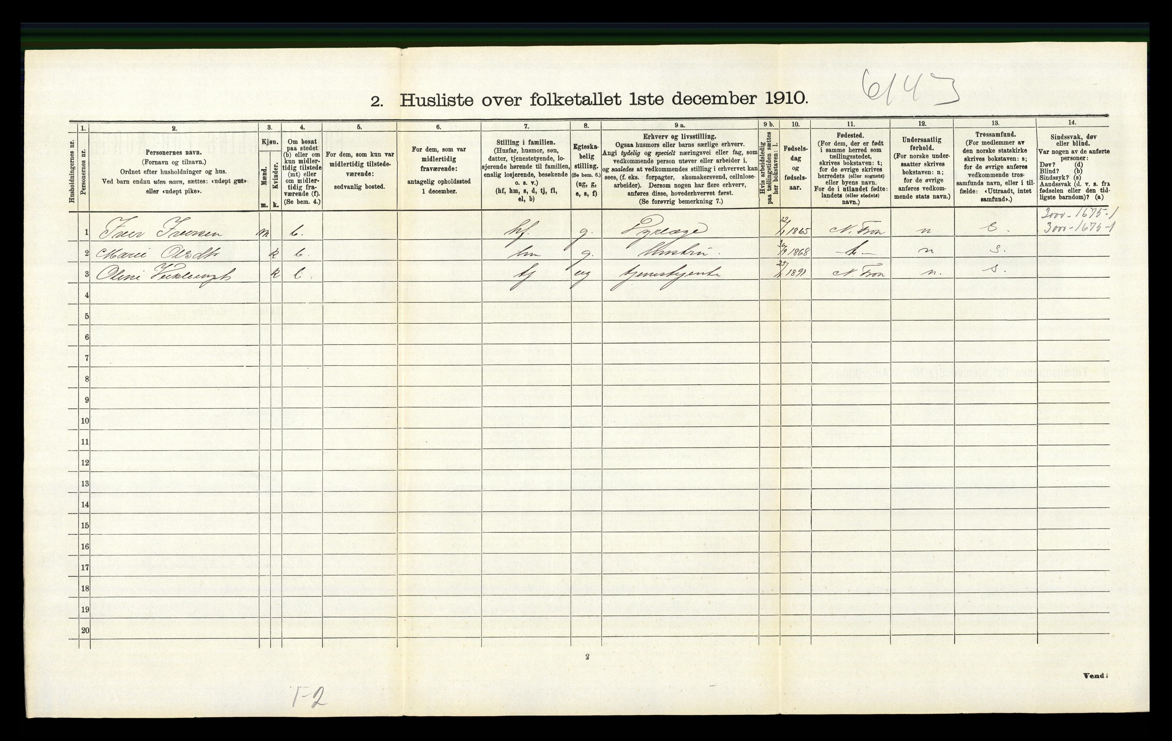 RA, 1910 census for Nord-Fron, 1910, p. 949