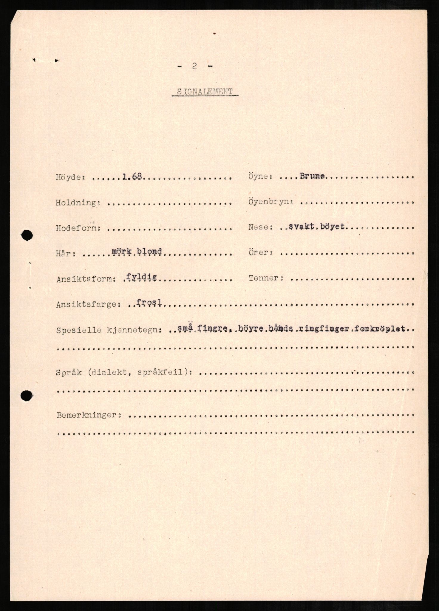 Forsvaret, Forsvarets overkommando II, AV/RA-RAFA-3915/D/Db/L0002: CI Questionaires. Tyske okkupasjonsstyrker i Norge. Tyskere., 1945-1946, p. 115