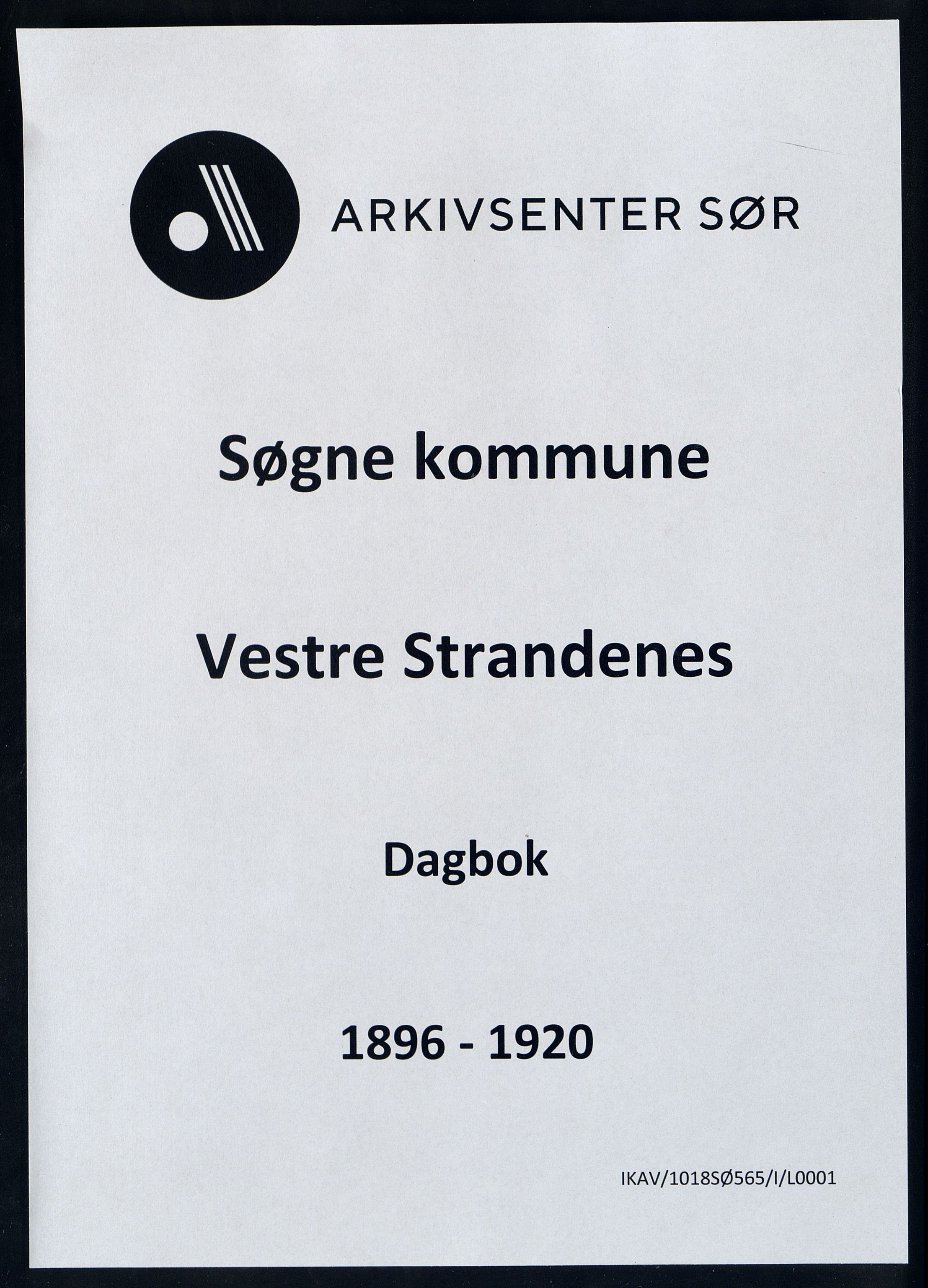 Søgne kommune - Vestre Strandenes, ARKSOR/1018SØ565/I/L0001: Dagbok, 1896-1920