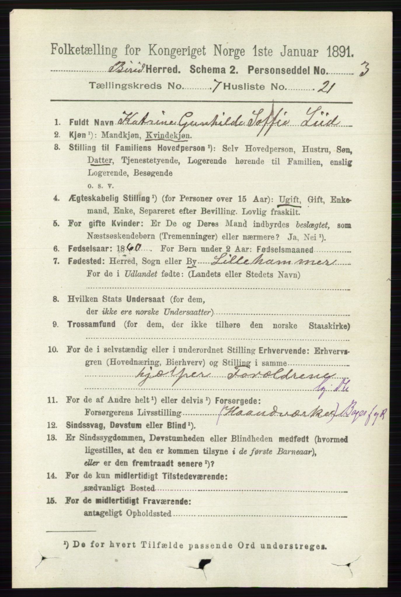 RA, 1891 census for 0525 Biri, 1891, p. 2578