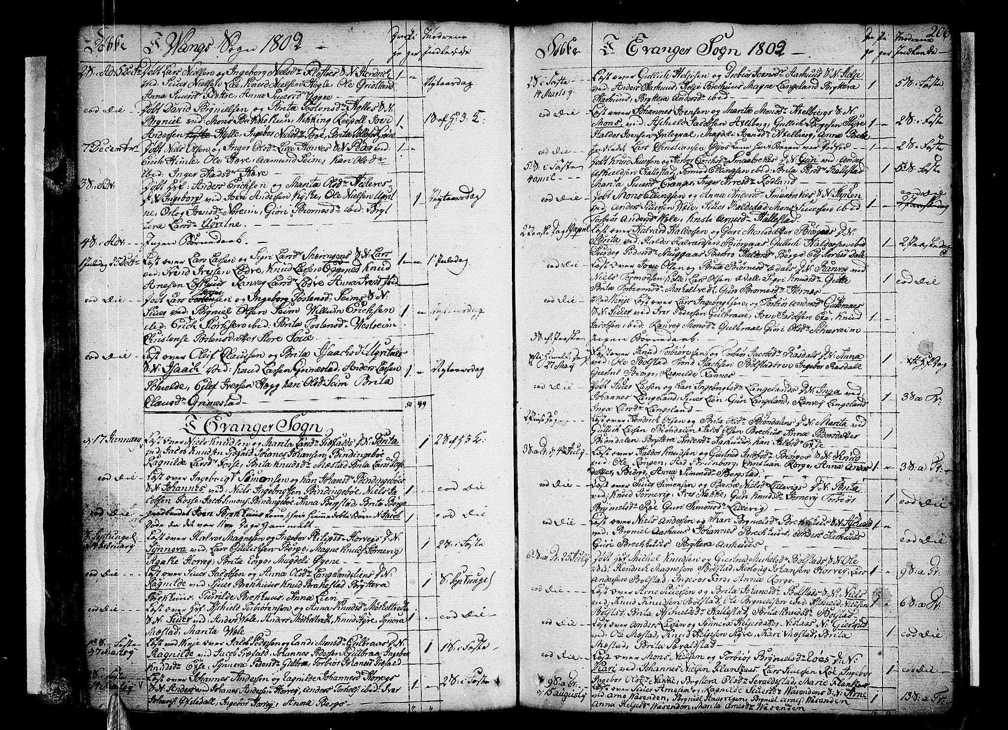 Voss sokneprestembete, SAB/A-79001/H/Haa: Parish register (official) no. A 9, 1780-1810, p. 206