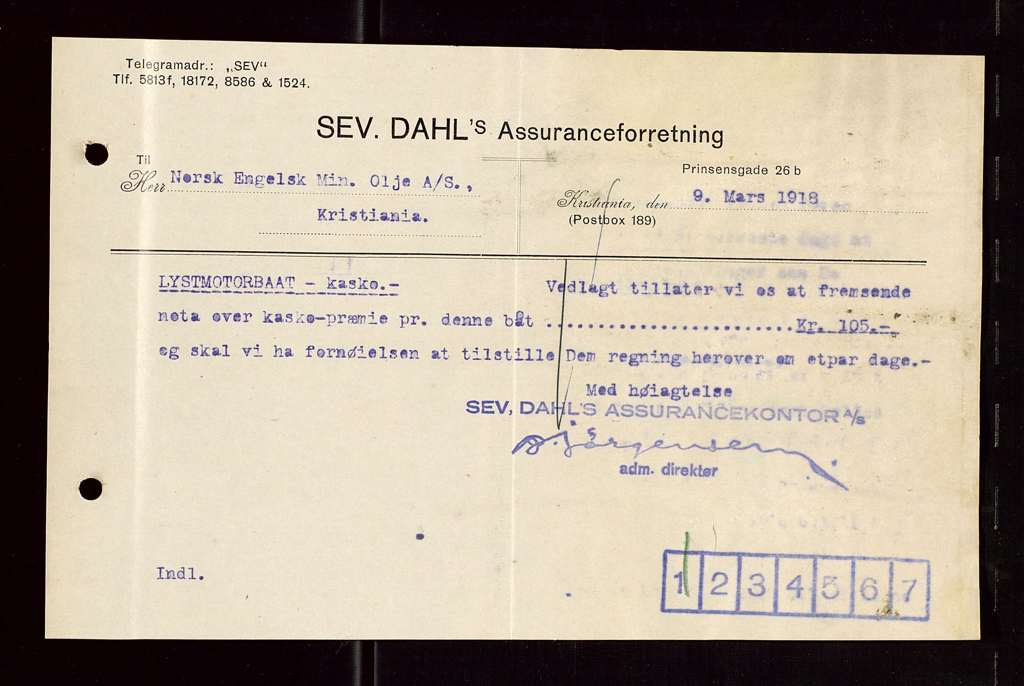 Pa 1521 - A/S Norske Shell, AV/SAST-A-101915/E/Ea/Eaa/L0005: Sjefskorrespondanse, 1918, p. 92