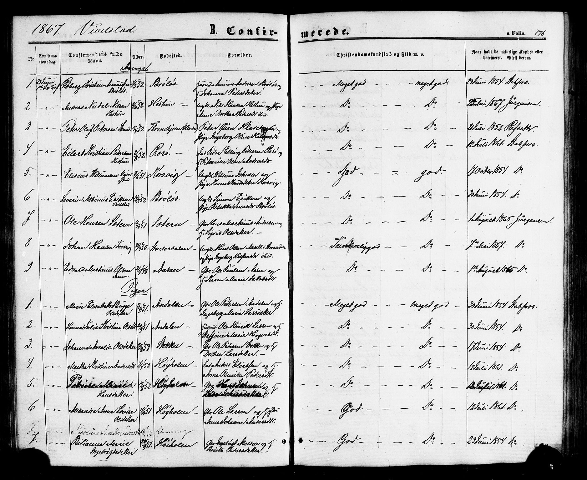 Ministerialprotokoller, klokkerbøker og fødselsregistre - Nordland, AV/SAT-A-1459/817/L0262: Parish register (official) no. 817A03 /2, 1867-1877, p. 176